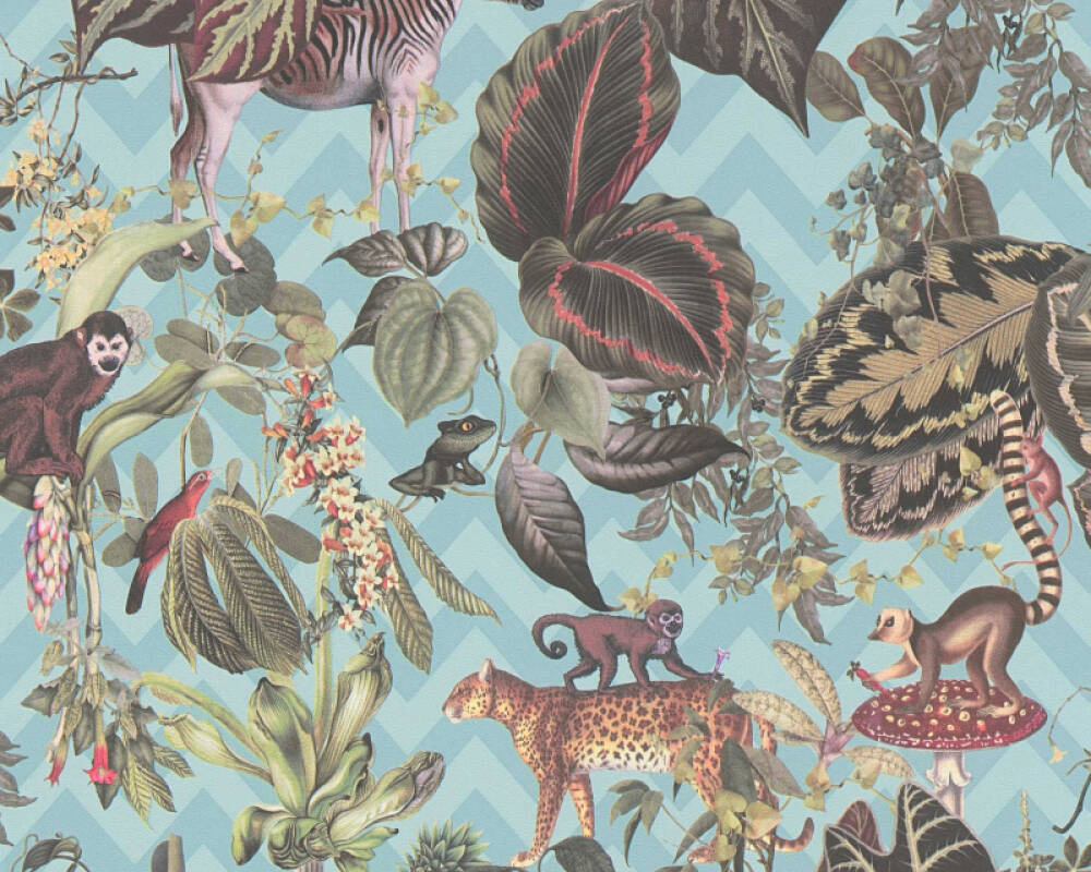 MICHALSKY LIVING Wallpaper «Floral, Blue, Colourful, Green» 379904