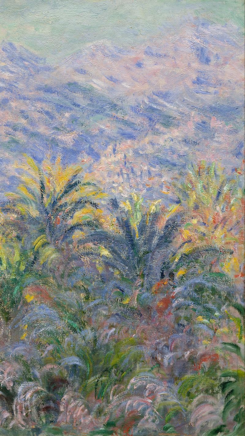 Download Wallpaper 800x1420 Claude Monet, Palm Trees At Bordighera, Impressionism, Oil, Canvas Iphone Se 5s 5c 5 For Parallax HD Background