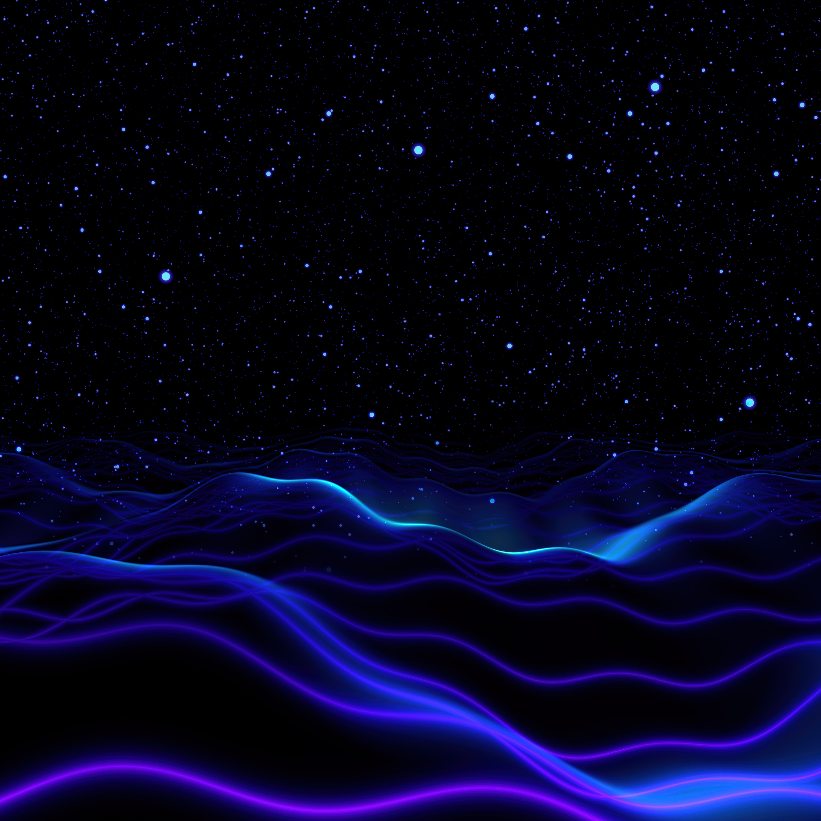 Night sky Wallpaper 4K, Surreal, Blue