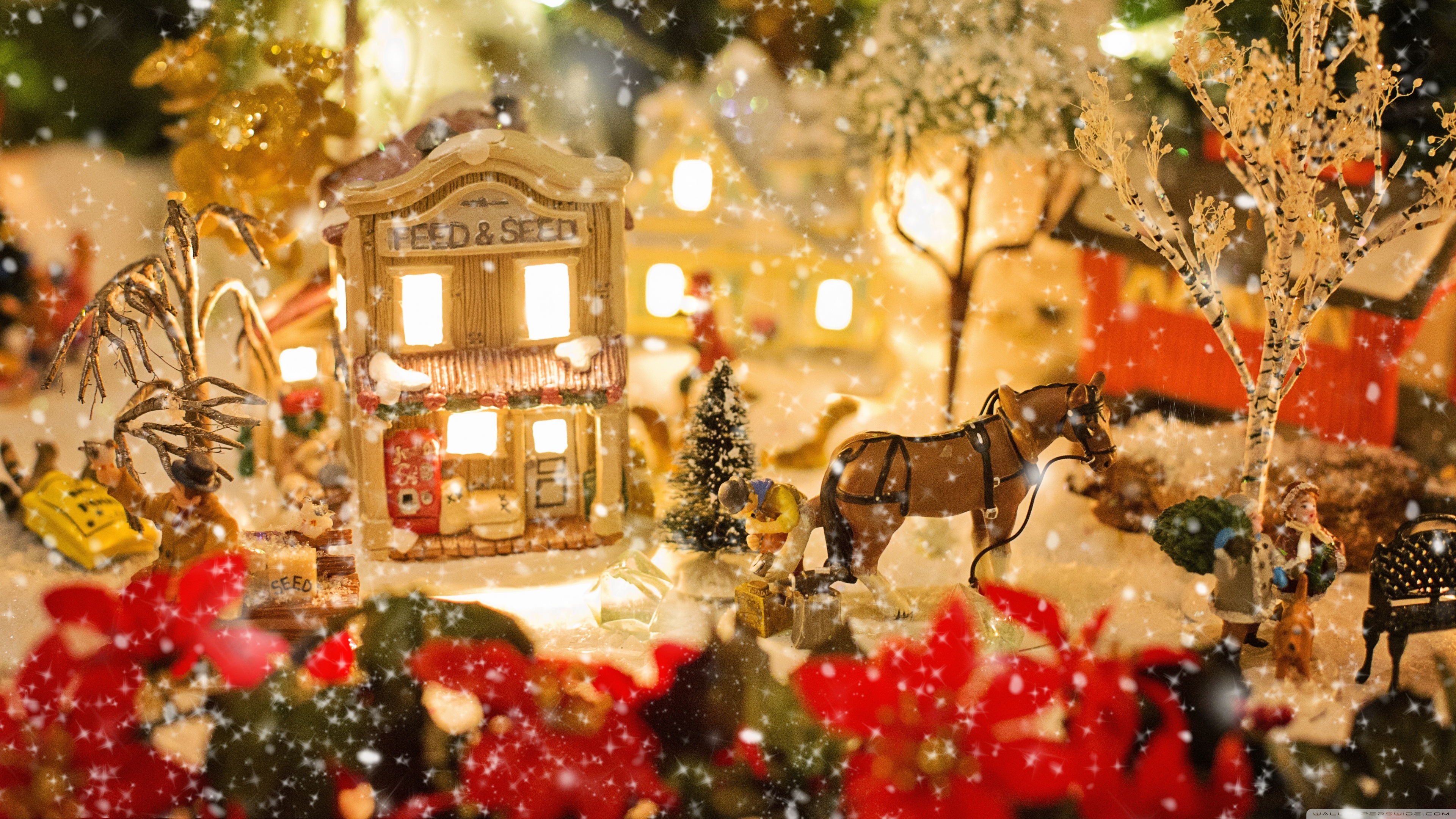 Christmas Village Ultra HD Desktop Background Wallpaper for: Tablet