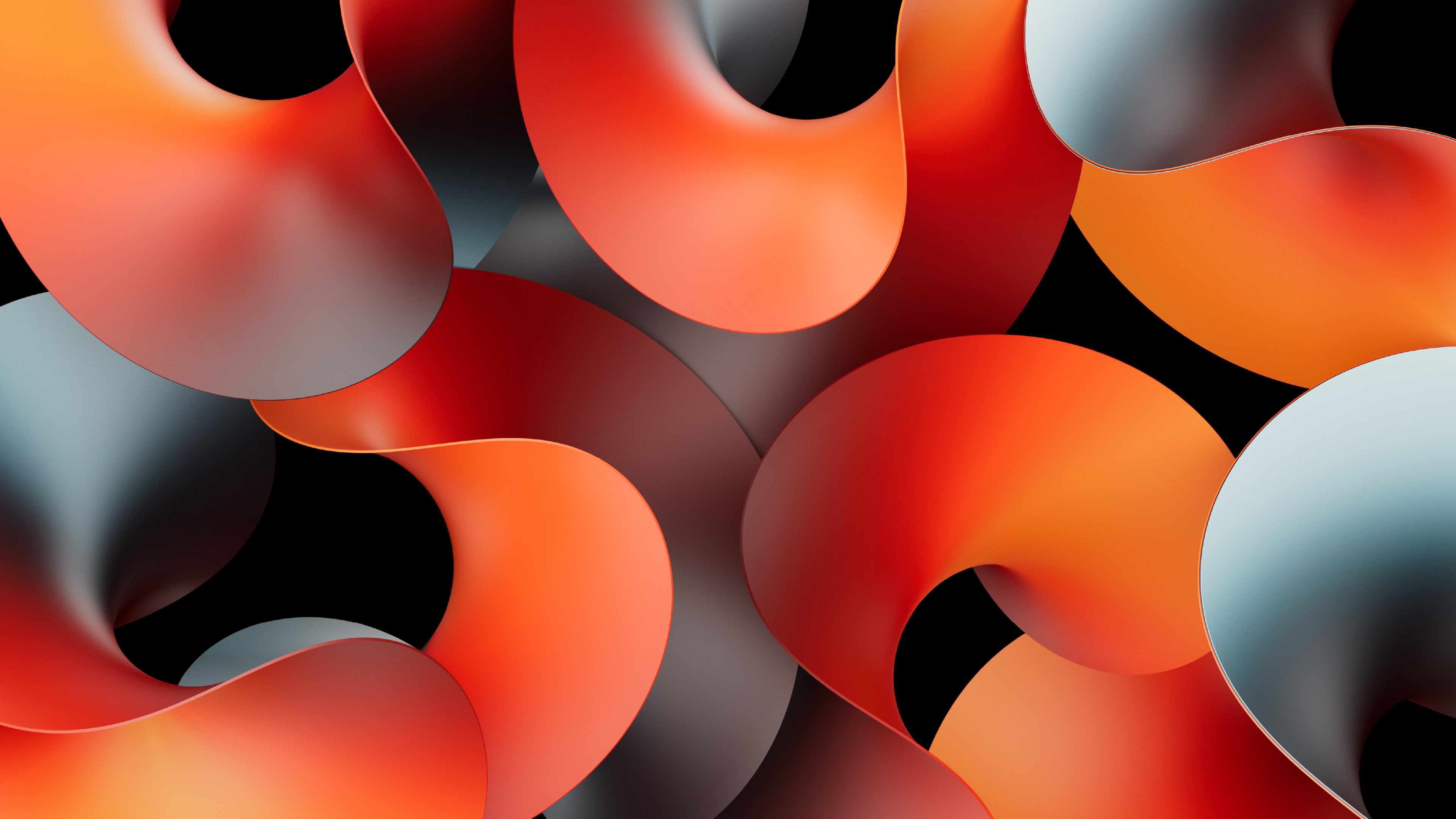 Orange abstract Wallpaper 4K, Abstract curves, Orange curves