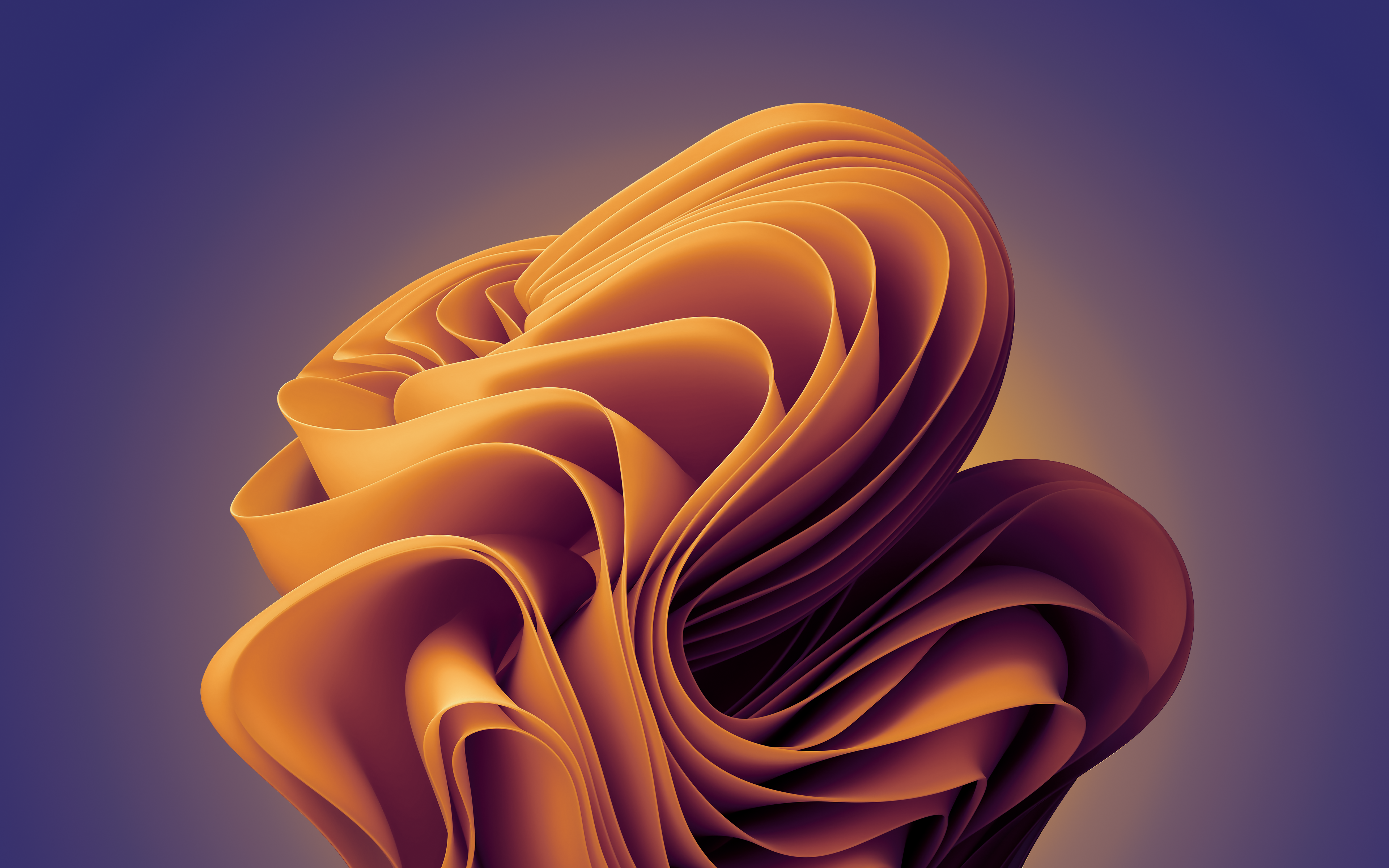 Windows 11 Sunset Orange Dark Mode 4K Wallpaper