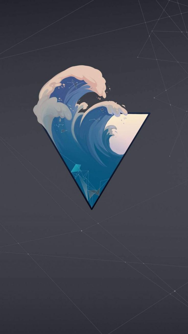 Geometric Design Ocean Waves iPhone Wallpaper Wallpaper. Art wallpaper, Cool wallpaper art, Minimalist wallpaper