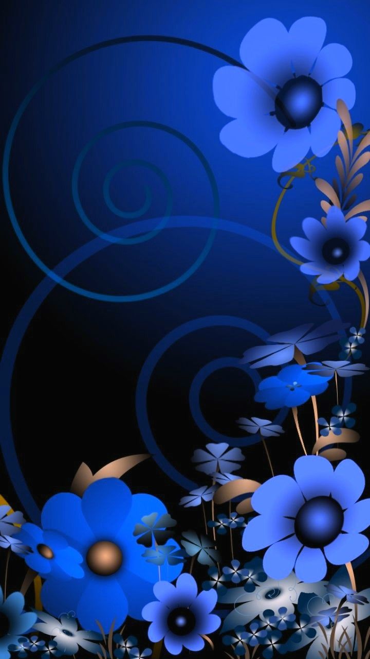 Blue flowers wallpaper. Blue flower wallpaper, Flower iphone wallpaper, Flower background wallpaper