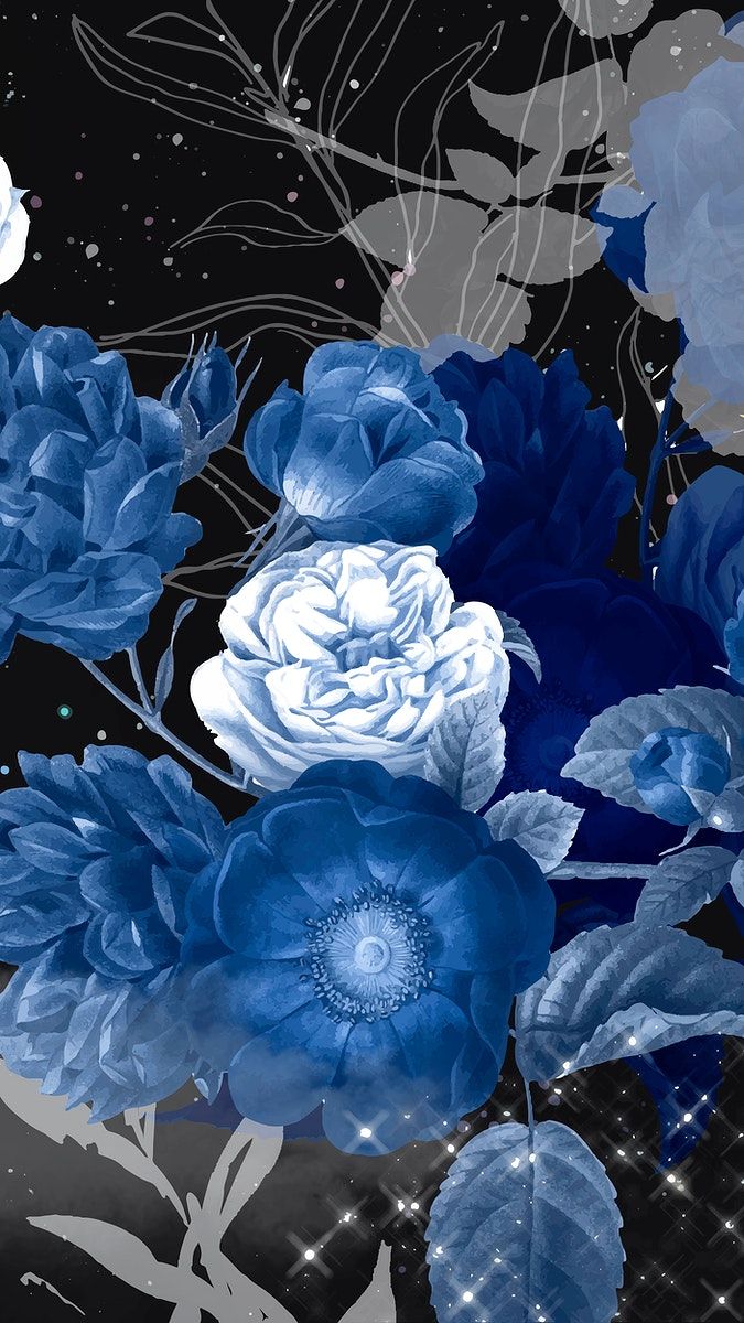 Download free vector of Flower phone wallpaper background, aesthetic design vector, remixed. Flower phone wallpaper, Blue wallpaper iphone, Wallpaper background