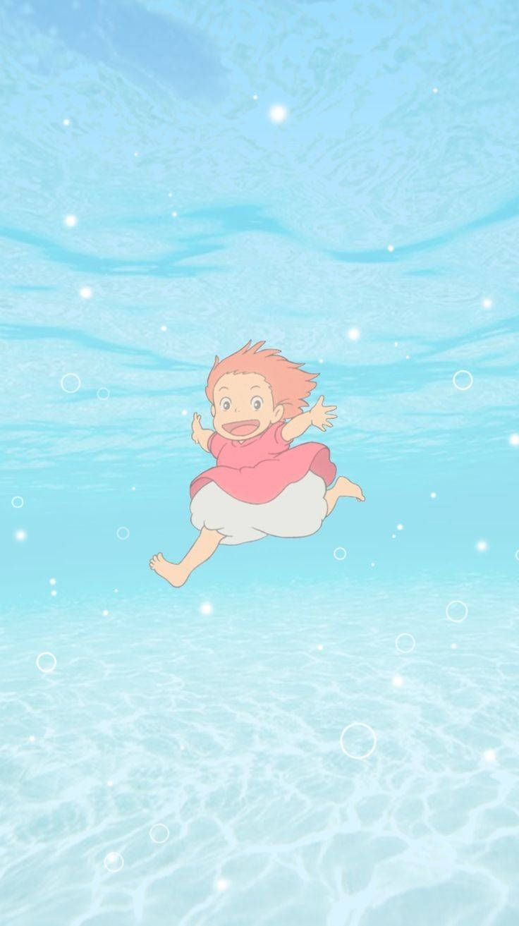 Download Ponyo In Crystal Blue Waters Wallpaper