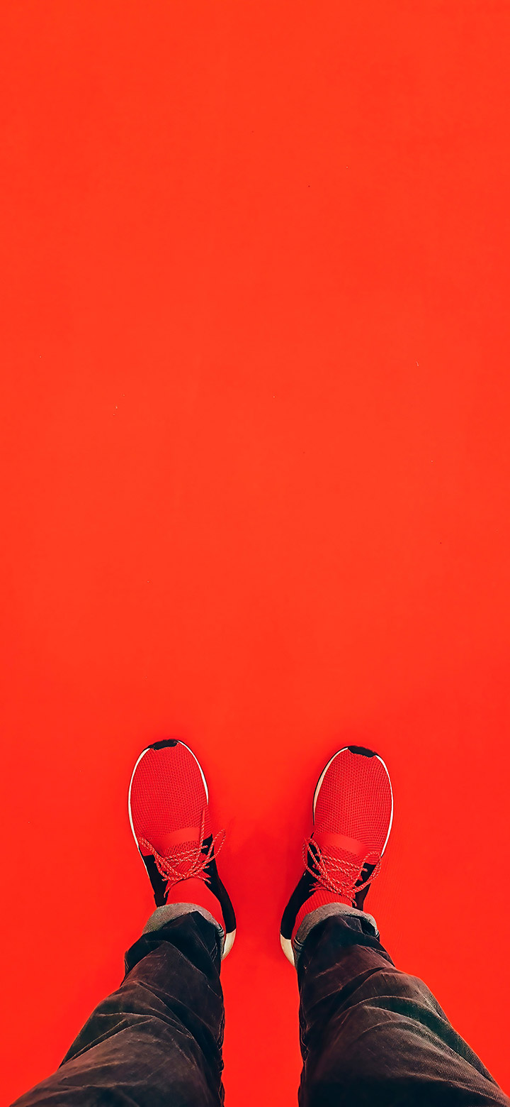 Cool Red Running Shoes 4K Phone Wallpaper