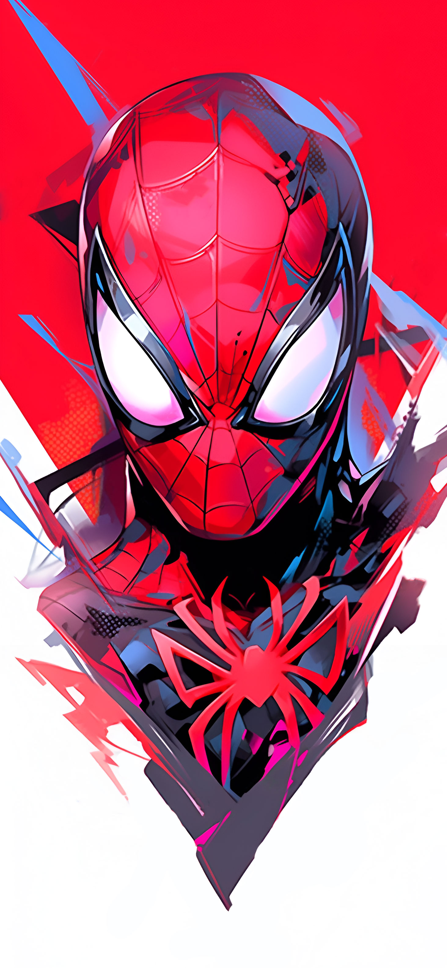 Spider Man Abstract Red & White Wallpaper