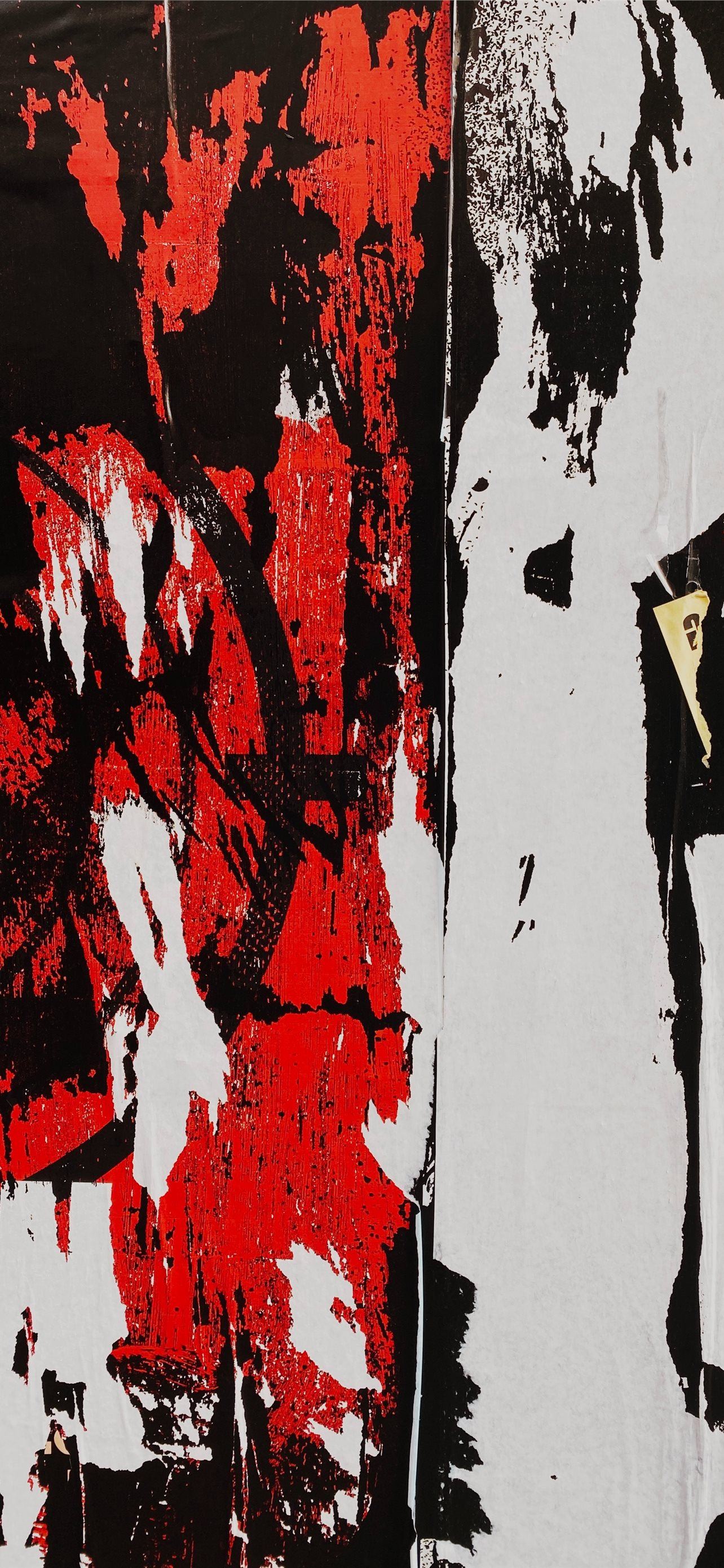 black white and red abstract painting iPhone Wallpaper Free Download
