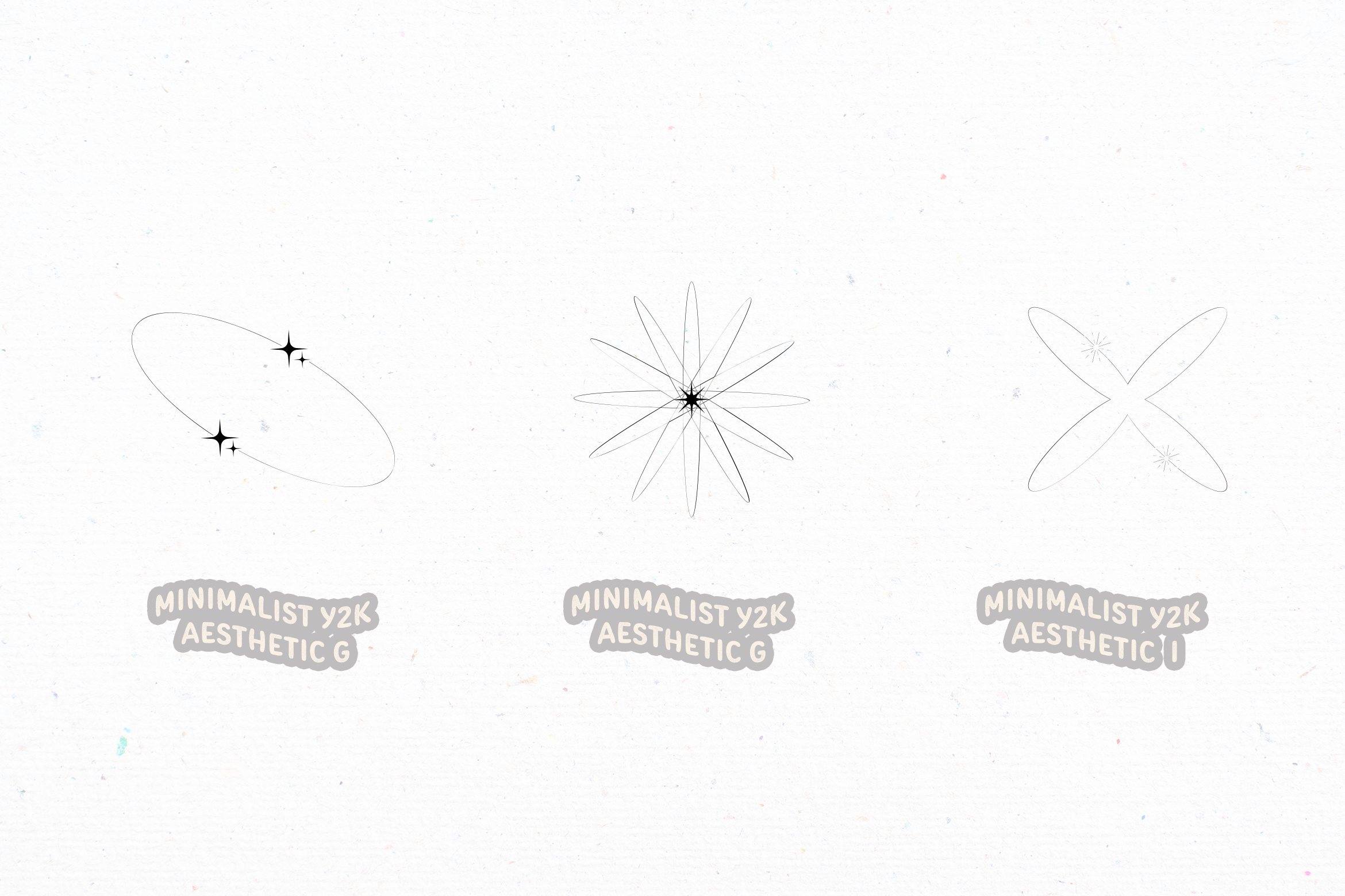 Minimalist Y2K Aesthetic Element Illustration Set Design