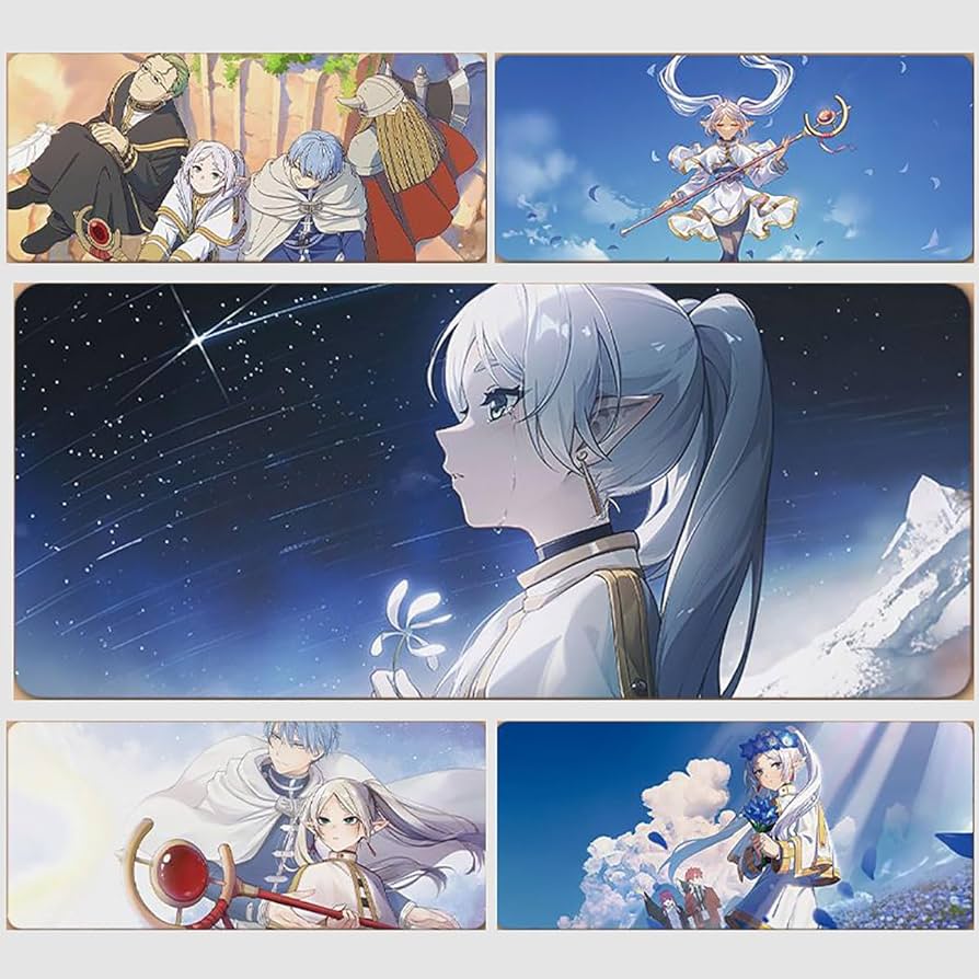 Anime Frieren At The Funeral Mouse Pad Small Large Office Computer Mousepad Desk Laptop Non Slip Rubber Base Mouse Mat (01,900 * 400 * 3mm), Office Products