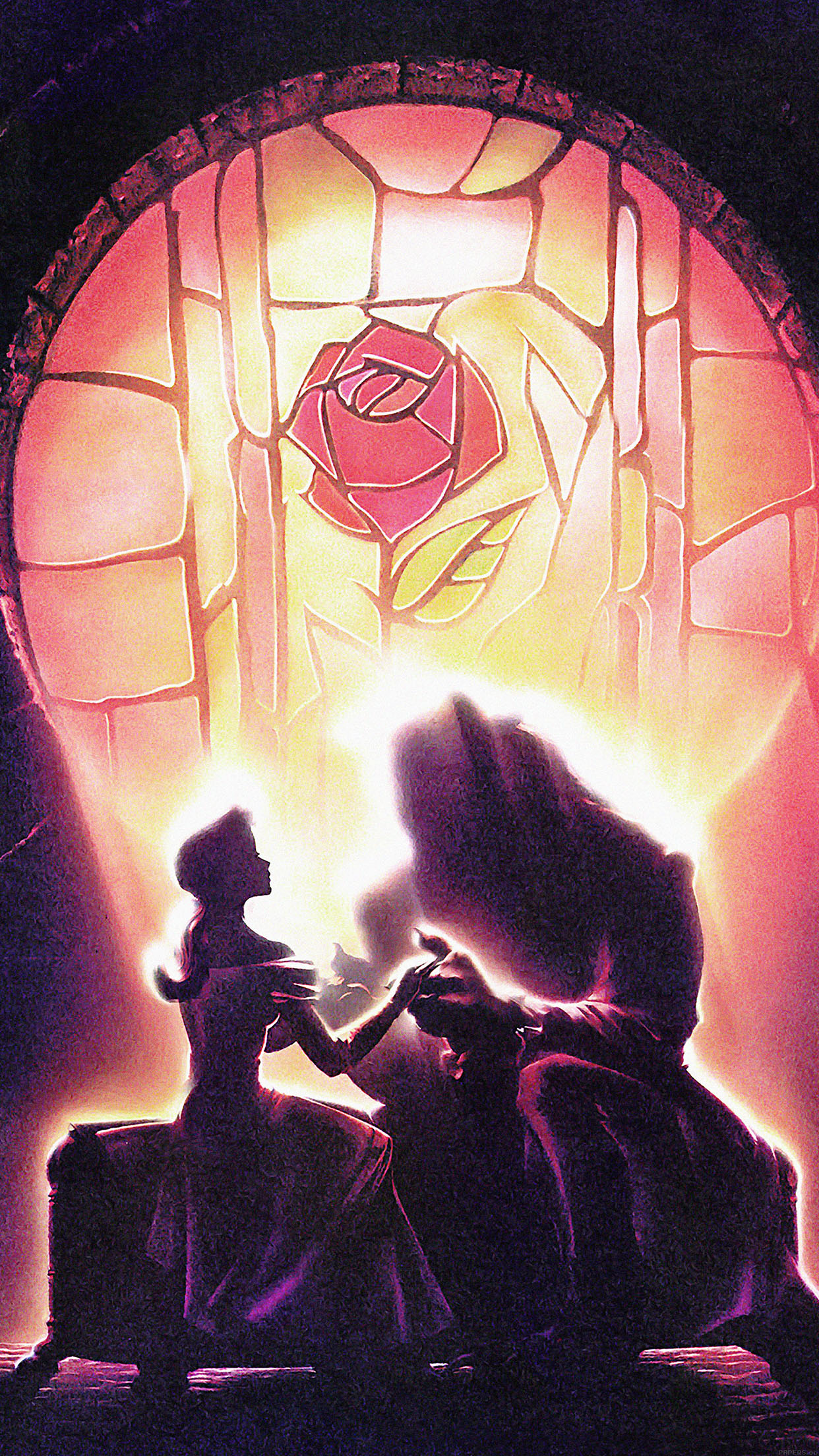 iPhone 6 Wallpaper beauty and the beast disney art illust