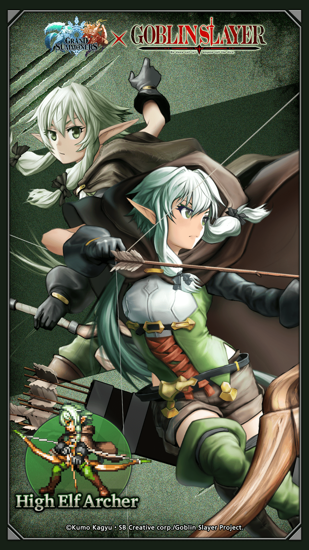 Grand Summoners Summoners x GOBLIN SLAYER is underway! High Elf Archer's cool and composed skill is on display in this fantastic wallpaper for your device!
