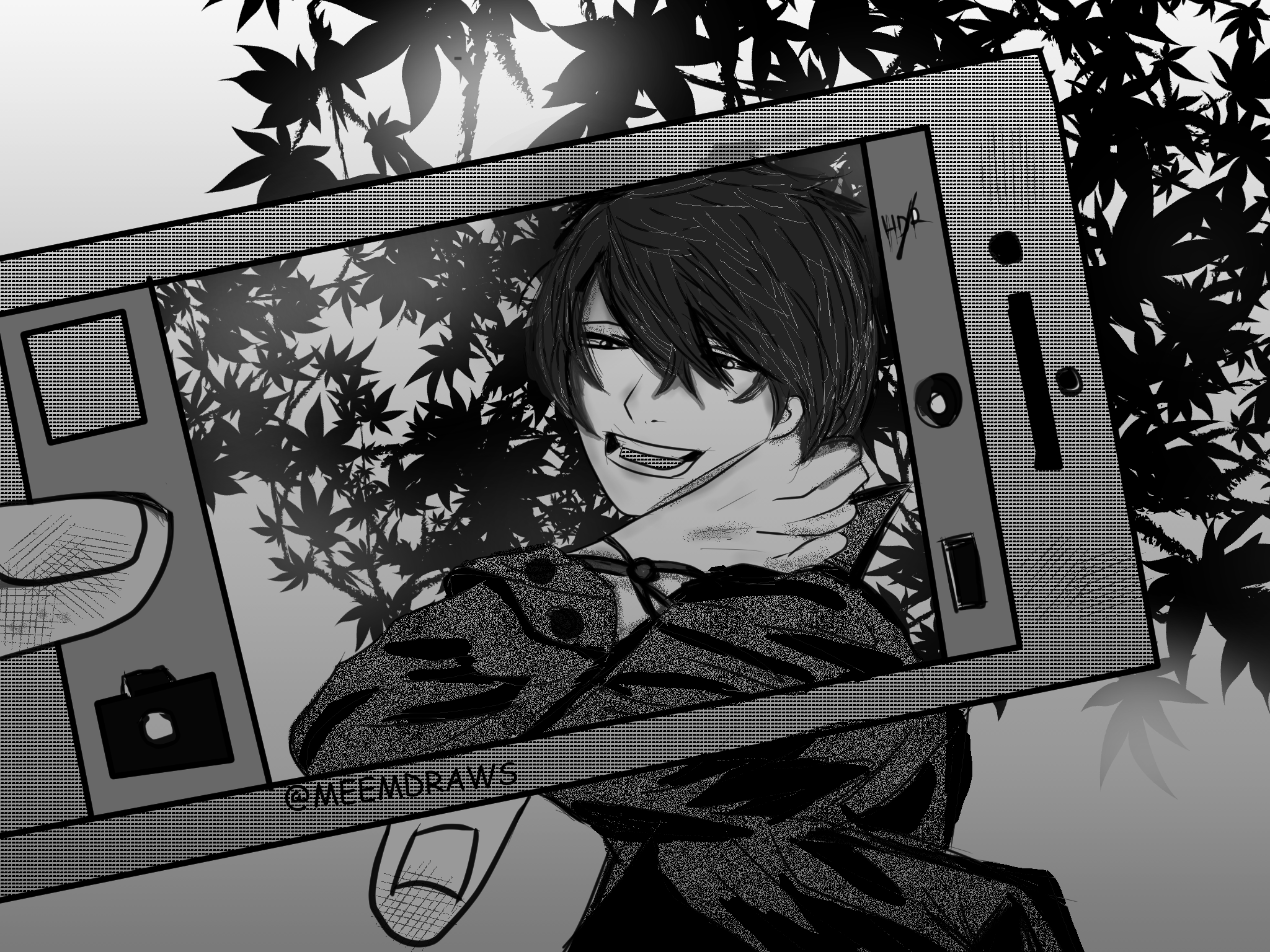 i am here with another ugetsu drawing, his smile is beautiful. I drew manga style