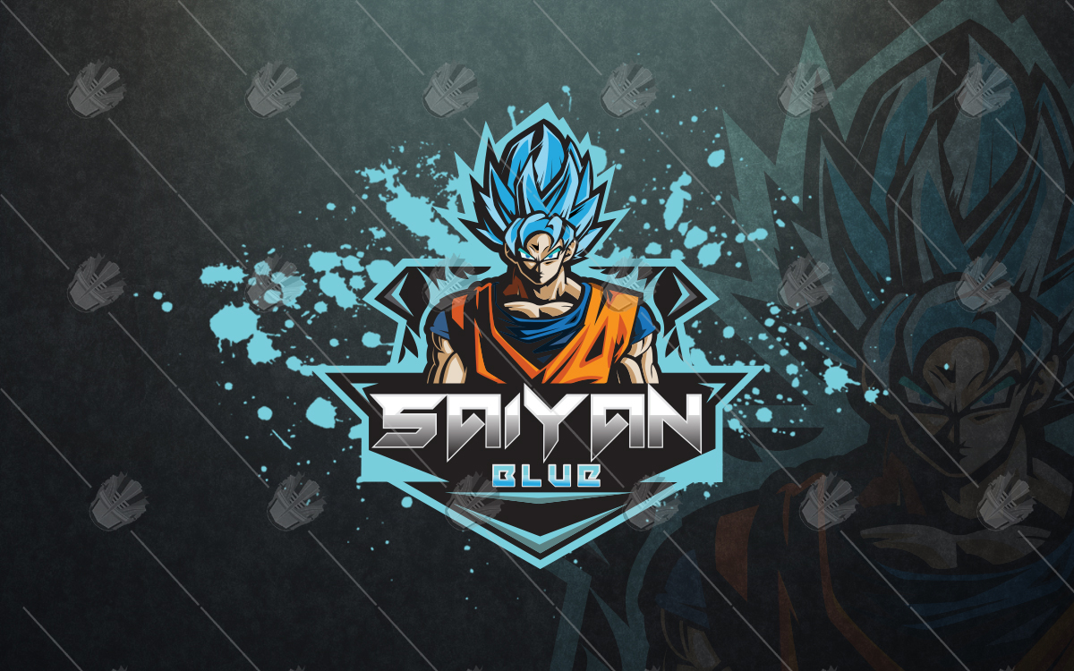 Dragon Ball Z eSports Logo. Guku Saiyan Mascot Logo
