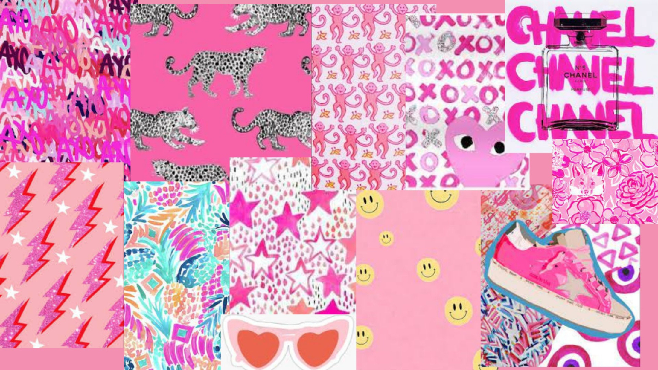 Download Pink Preppy Wallpaper Collage