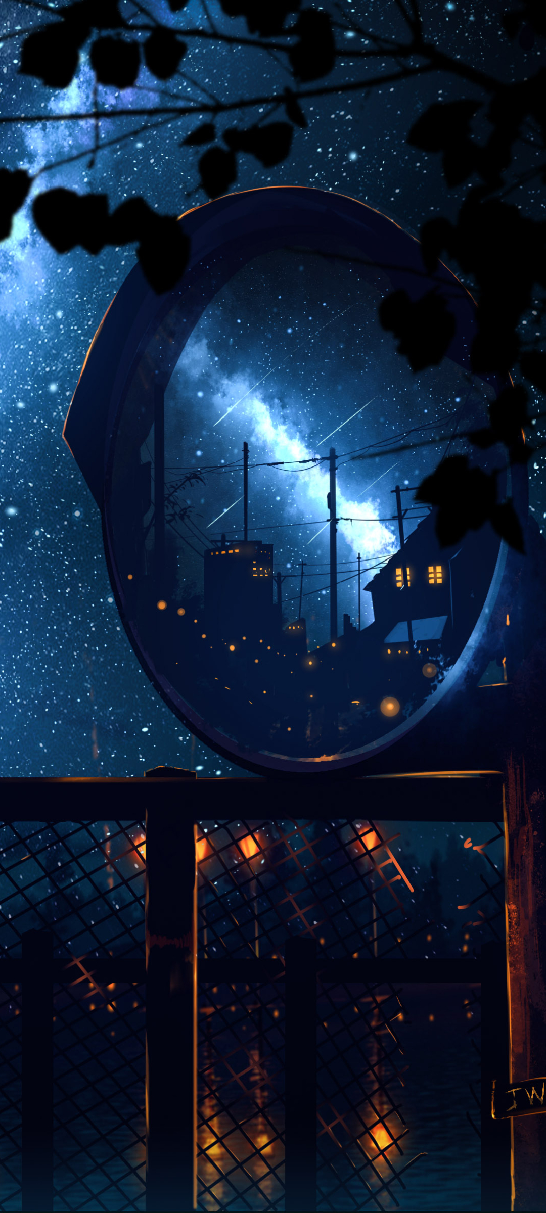 Mobile wallpaper: Anime, Sky, Night, Mirror, 1430199 download the picture for free
