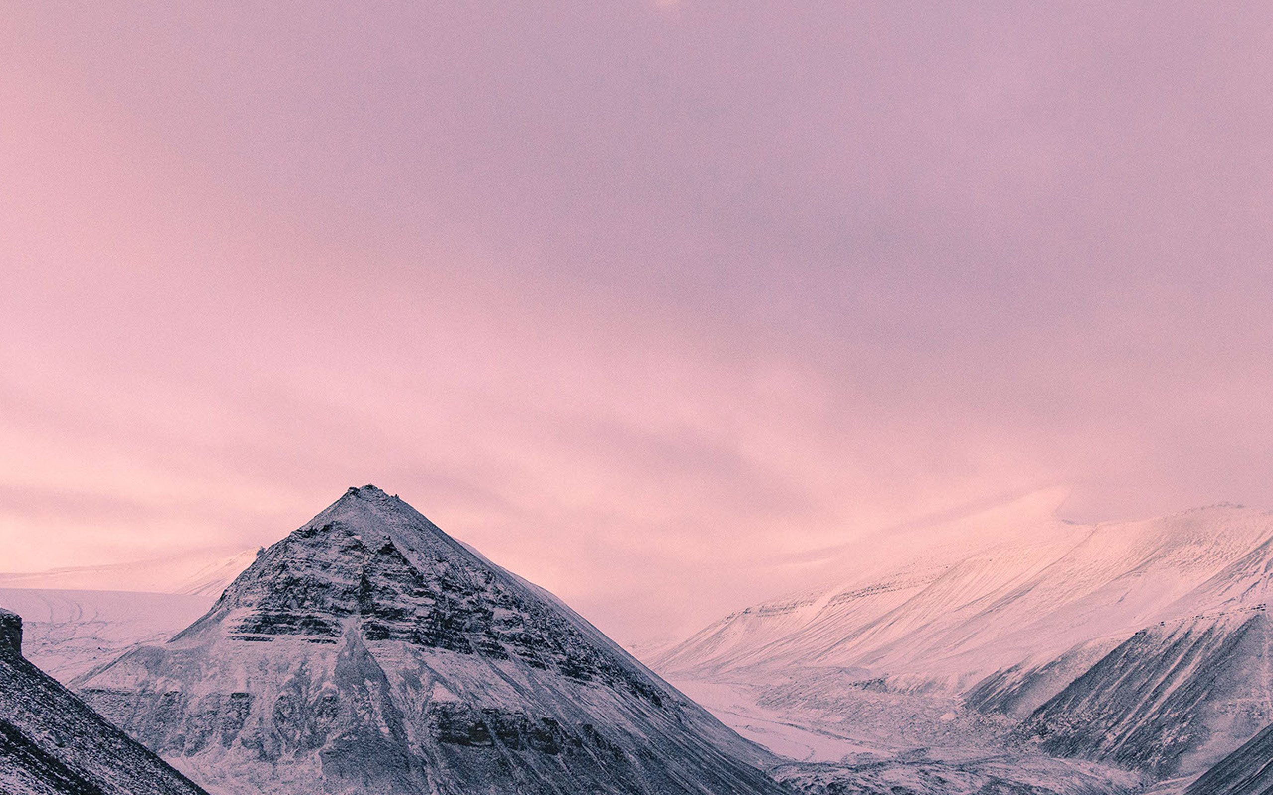 wallpaper for desktop, laptop. snow winter moon mountain nature pink