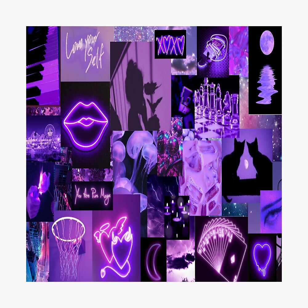 Purple Aesthetic Collage Art Board Print