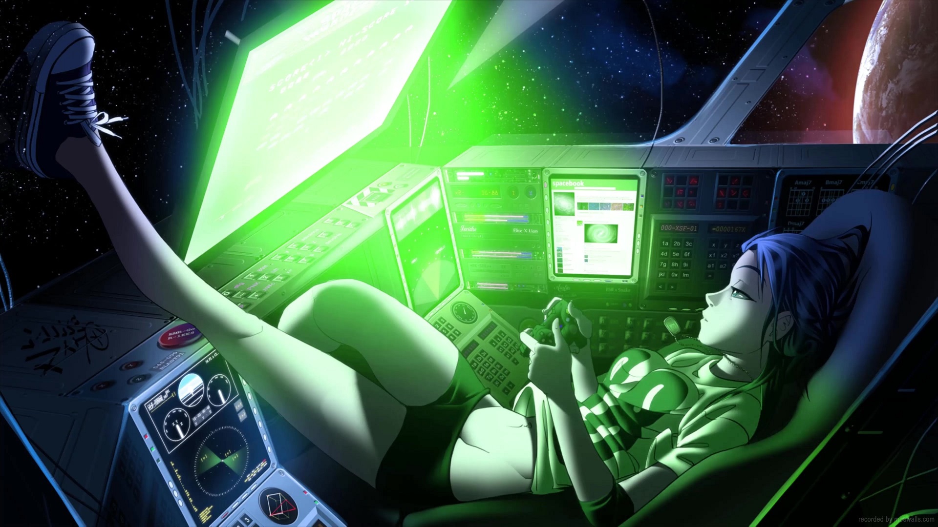 Gamer Girl Space Live Wallpaper