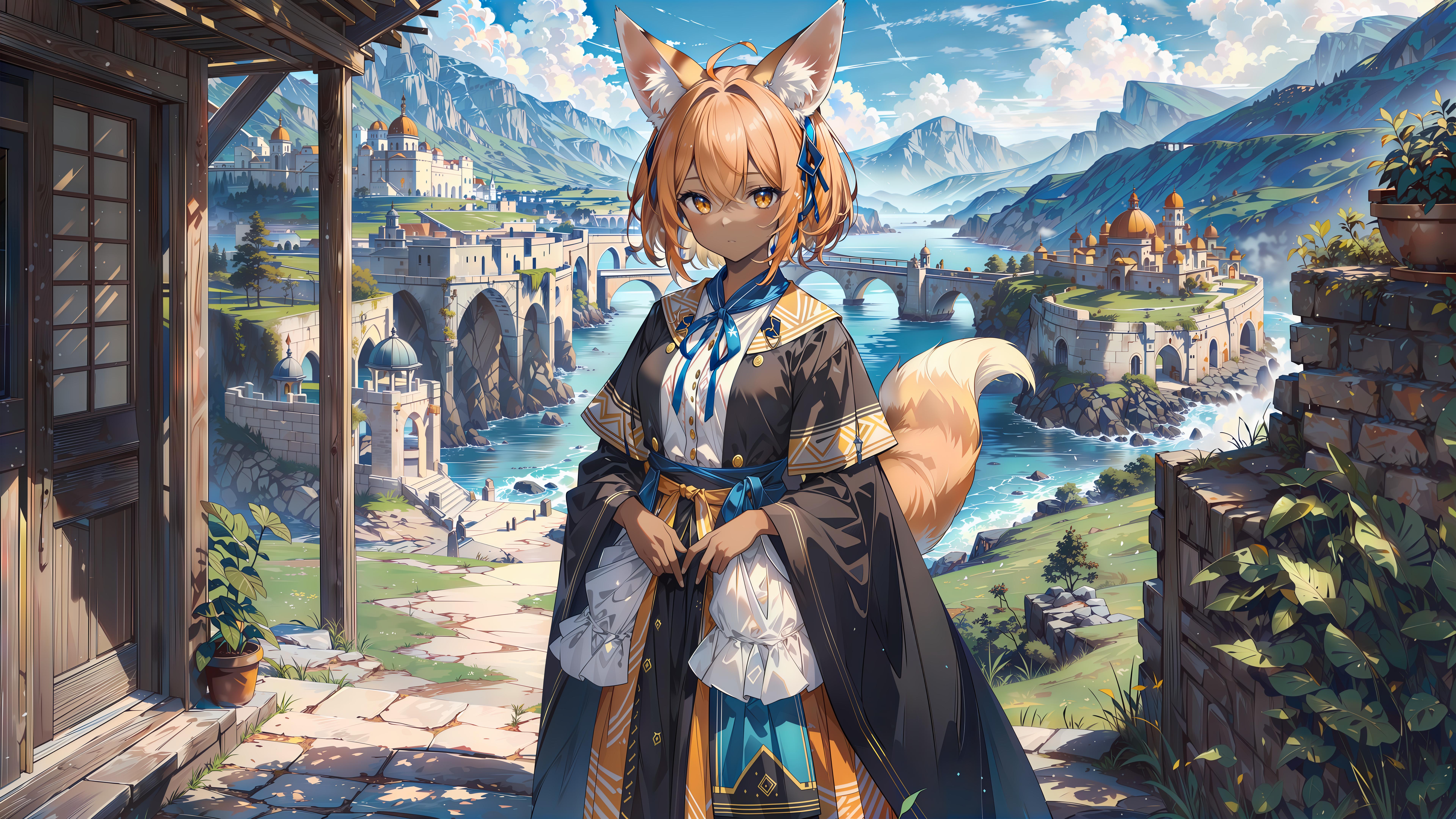 8k foxgirl wallpaper
