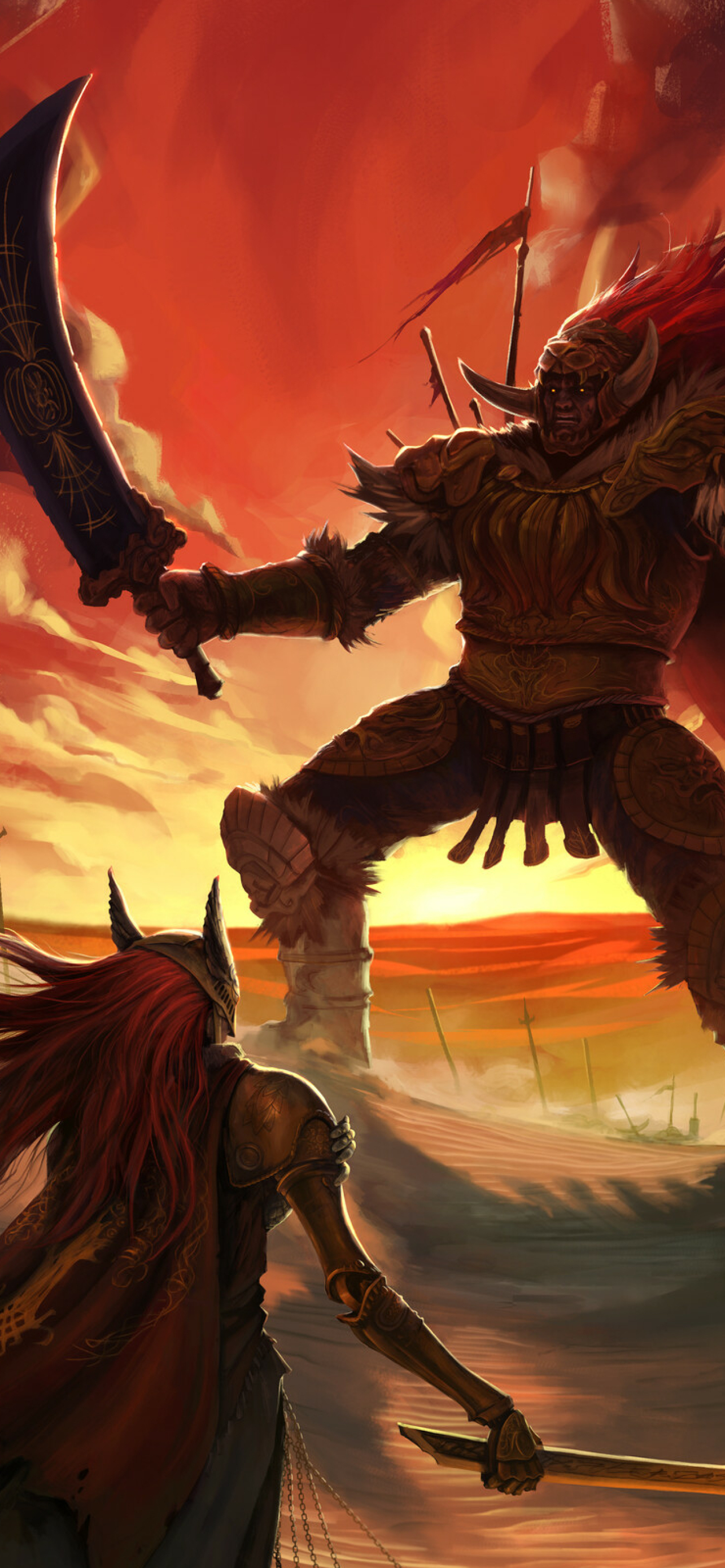 Elden Ring Showdown: Malenia vs. Radahn Wallpaper