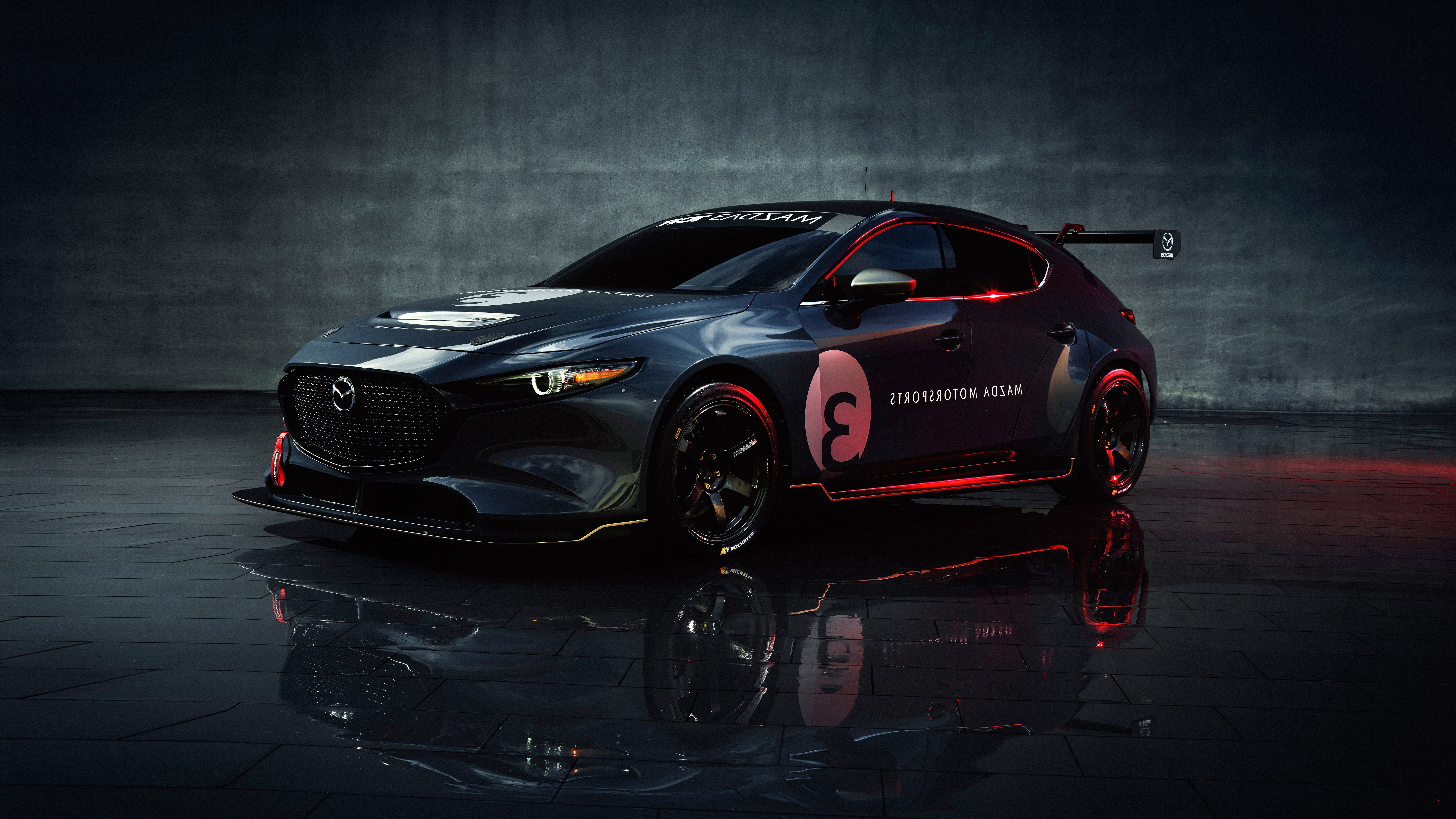 Wallpaper Racing Cars, Mazda 3 Tcr:7680x4320