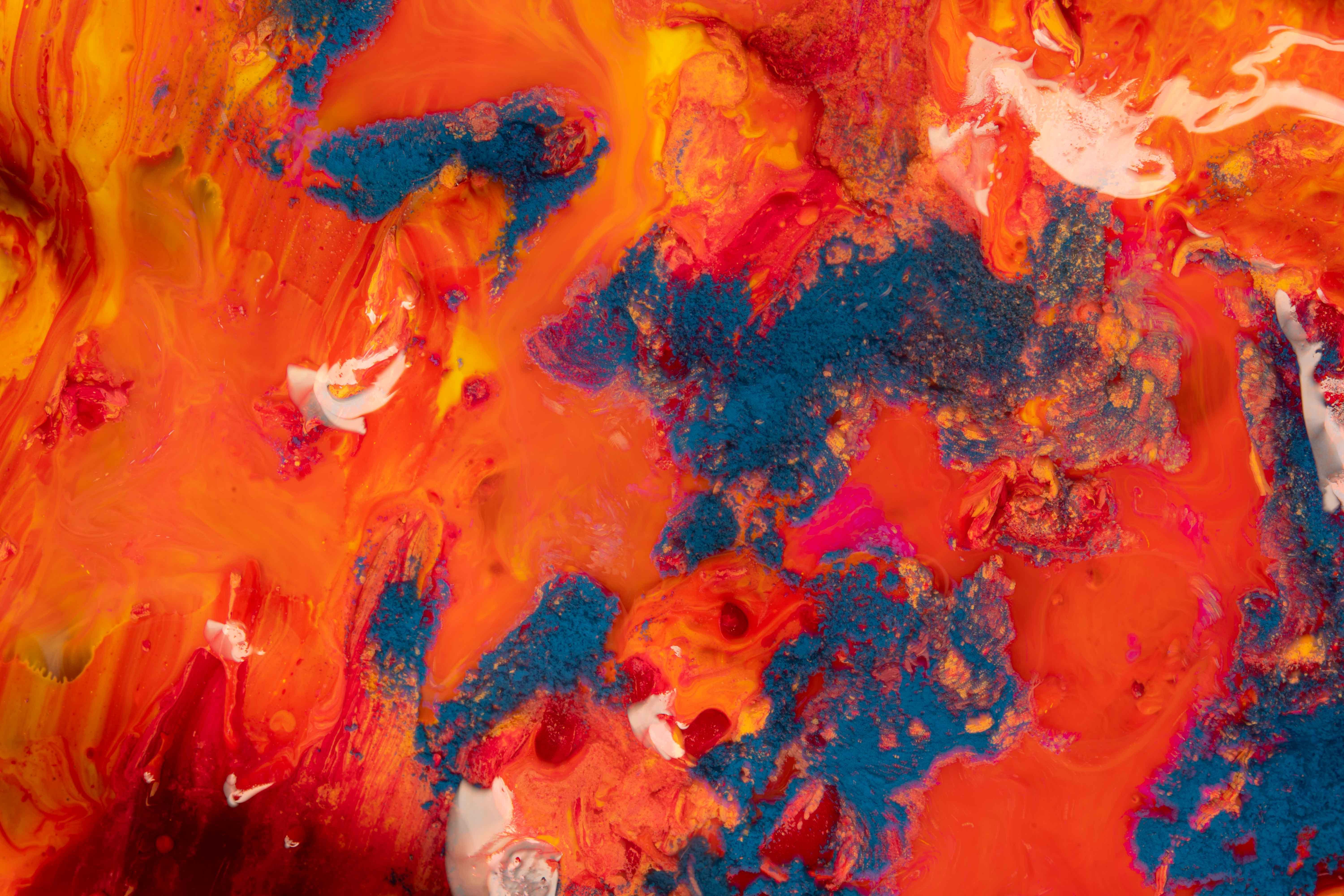 Close Up Shot Of Abstract Acrylic Paint · Free