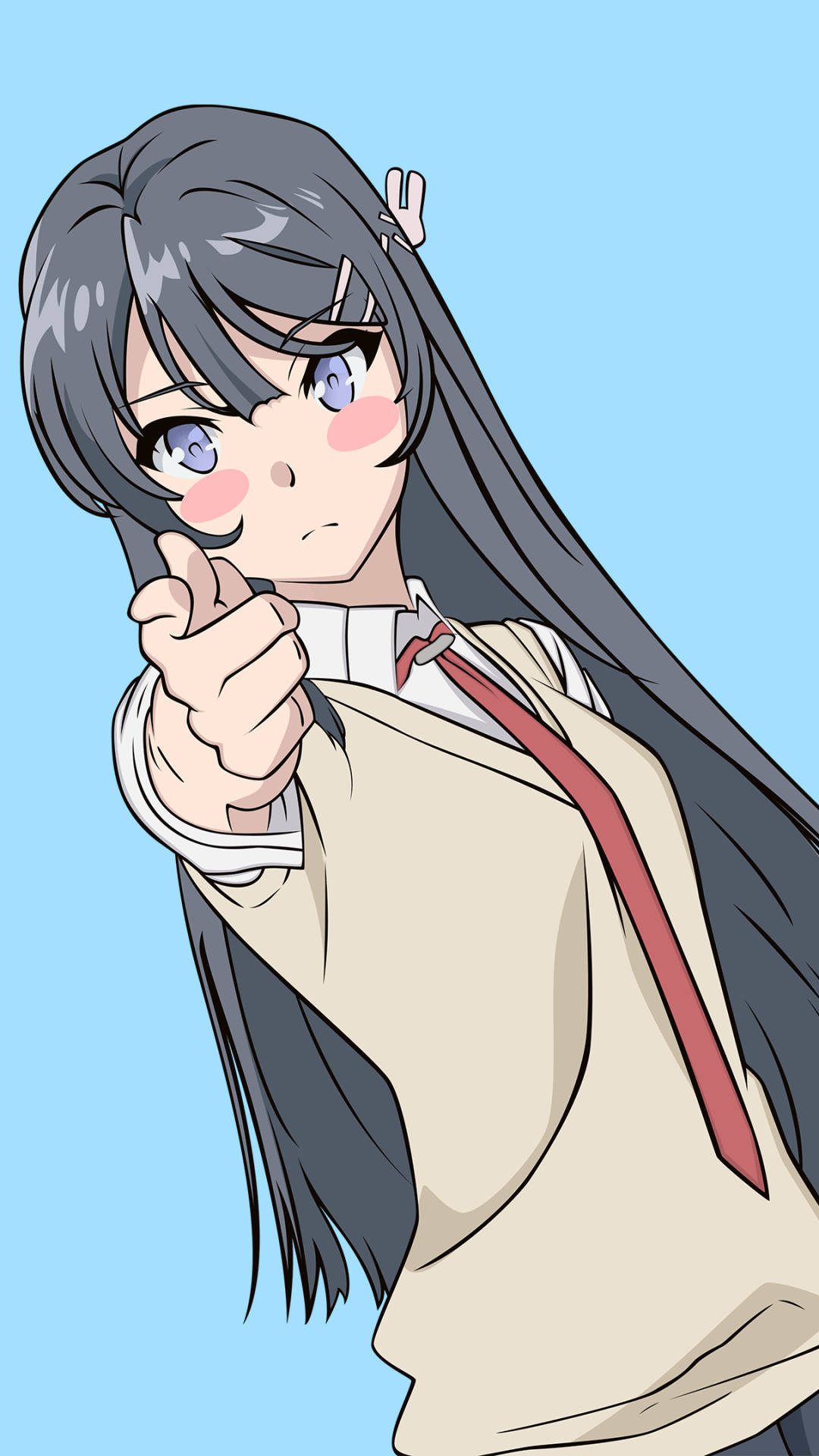 Download Rascal Does Not Dream Of Bunny Girl Senpai Sakurajima Pointing Wallpaper