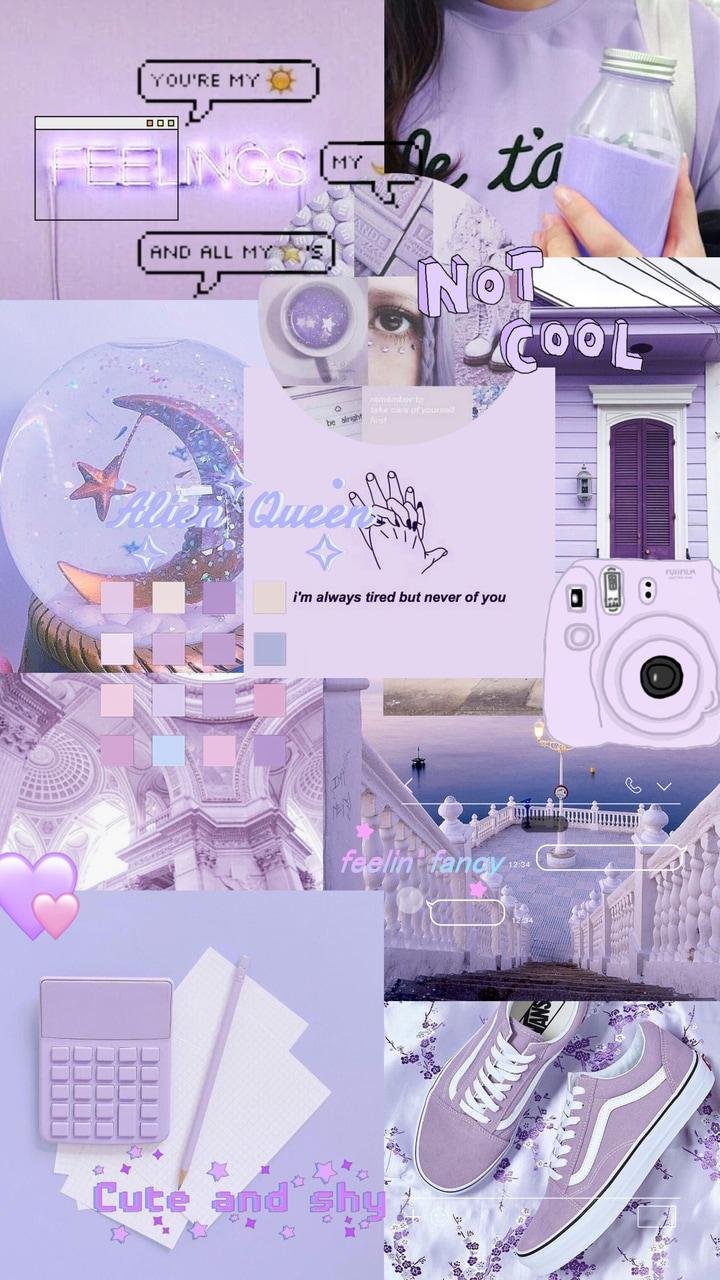 Purple aesthetic collage Wallpaper Download