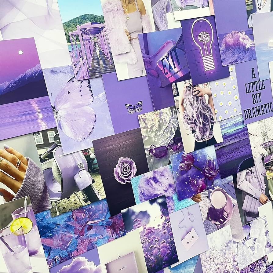 Cytxlongtool Wall Collage kit Room Decor for Bedroom Aesthetic Picture, 60 Set 4x6 inch, Purple Posters for Room Aesthetic, Dorm Photo Wall Decor for Teen Girls and Boys: Posters & Prints