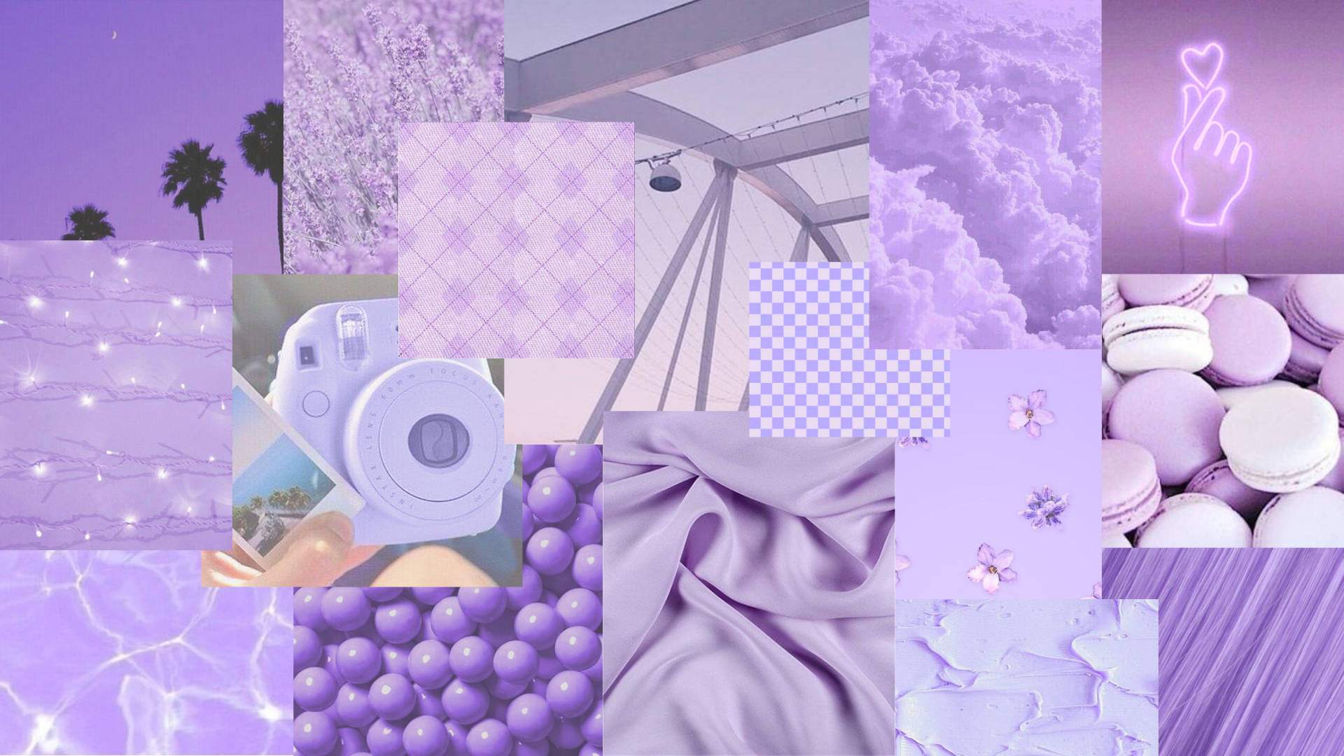 Download free Purple Aesthetic Collage Wallpaper