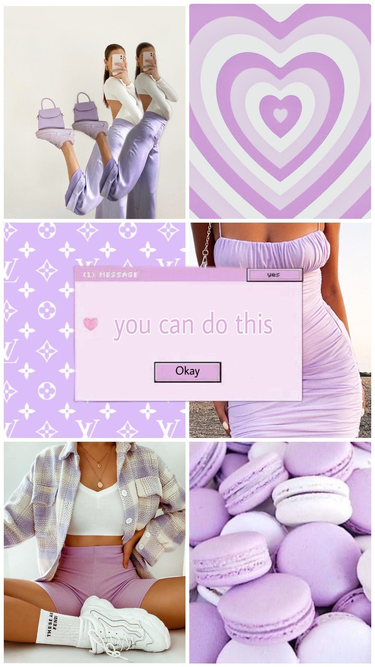 Dreamy Pastel Purple Collage Wallpaper