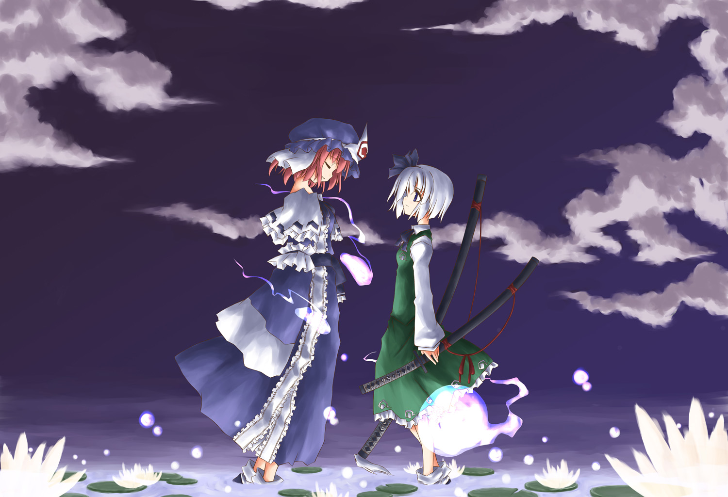 sakuraba yuuki touhou konpaku youmu saigyouji yuyuko wallpaper
