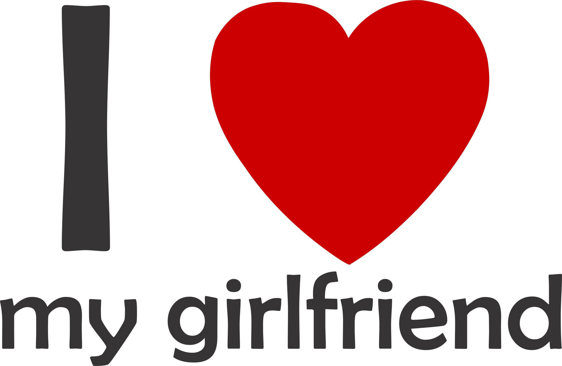 Download Simple I Love My Girlfriend Red Heart Wallpaper