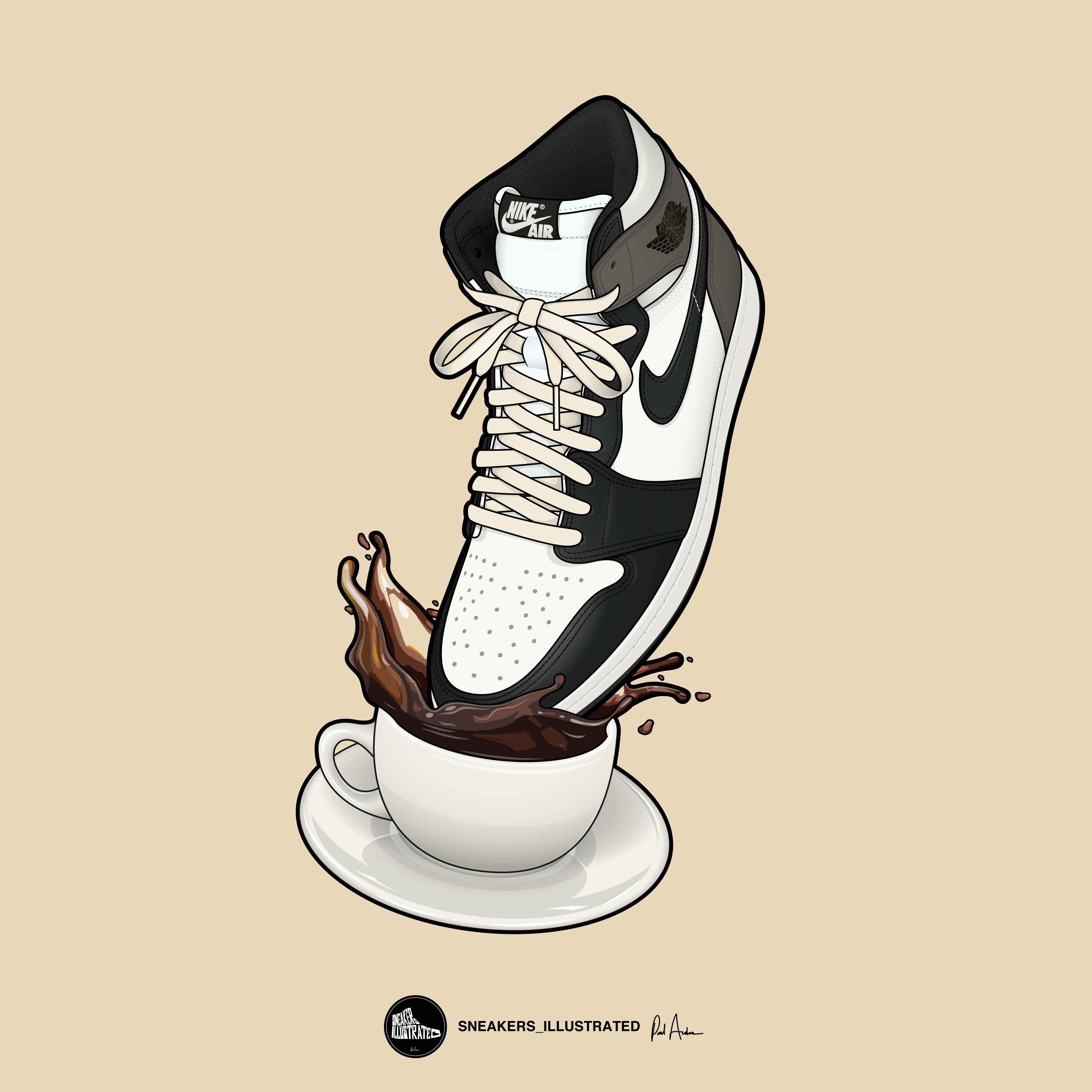 My latest sneaker illustration Air Jordan 1 'Mocha'