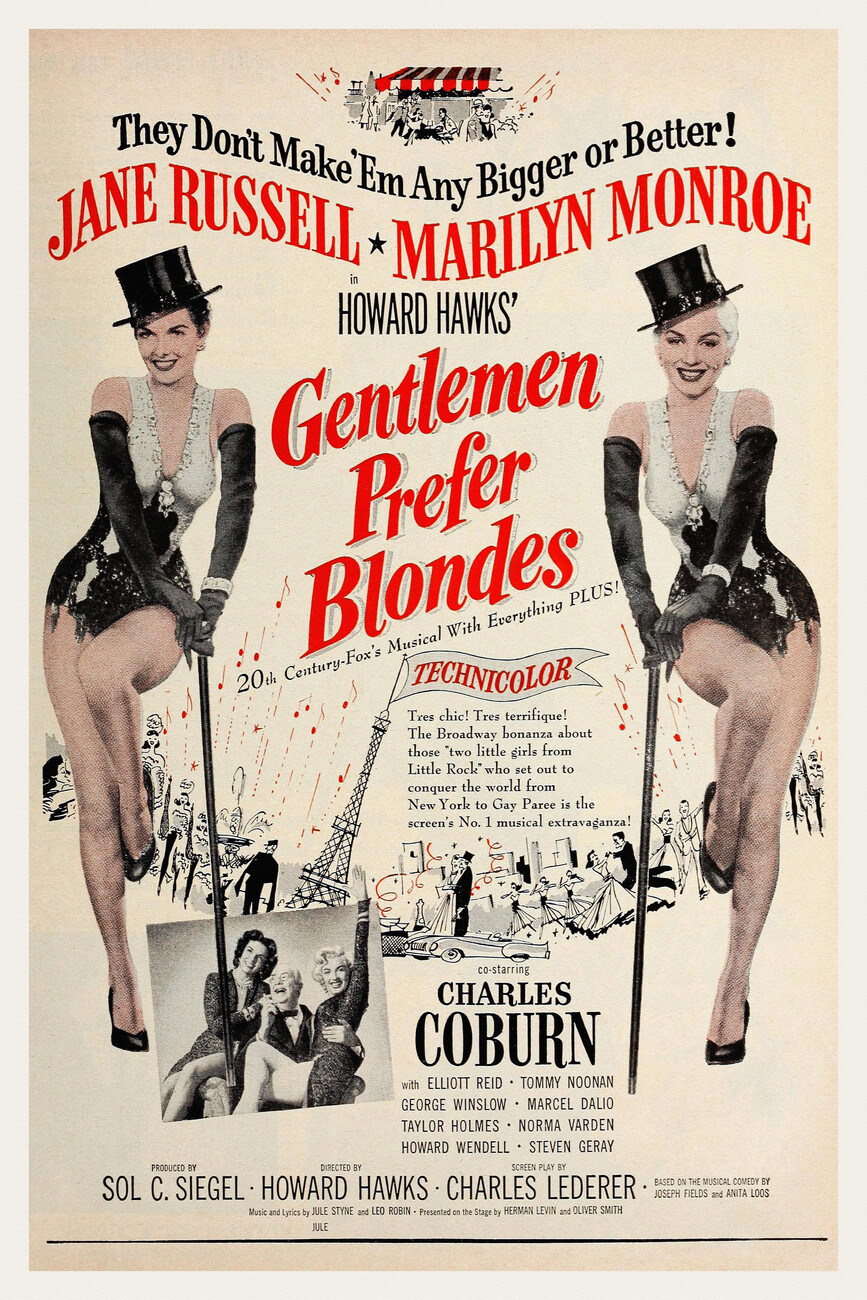 Gentlemen Prefer Blondes / Marilyn Monroe (Retro Movie). Reproductions of famous paintings for your wall