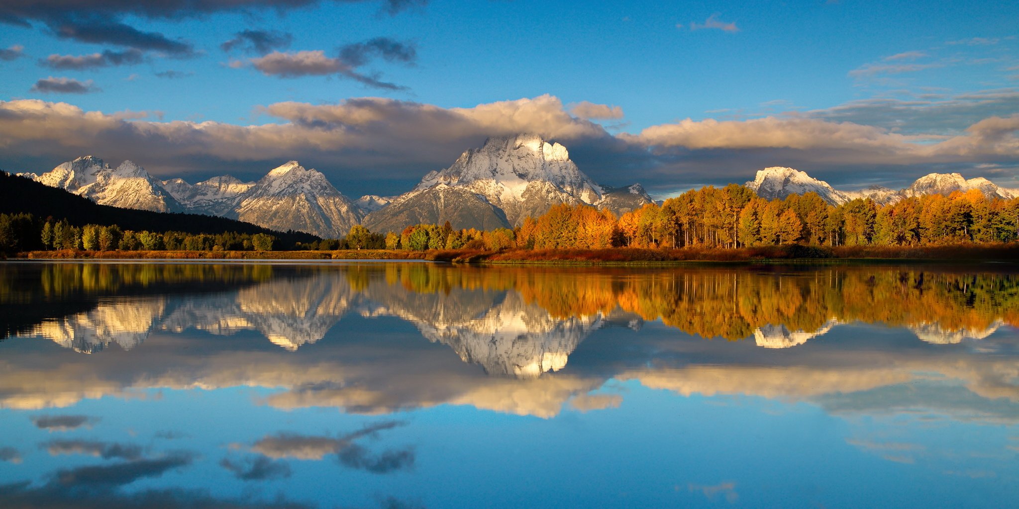 Lake mountains reflection Grand Teton