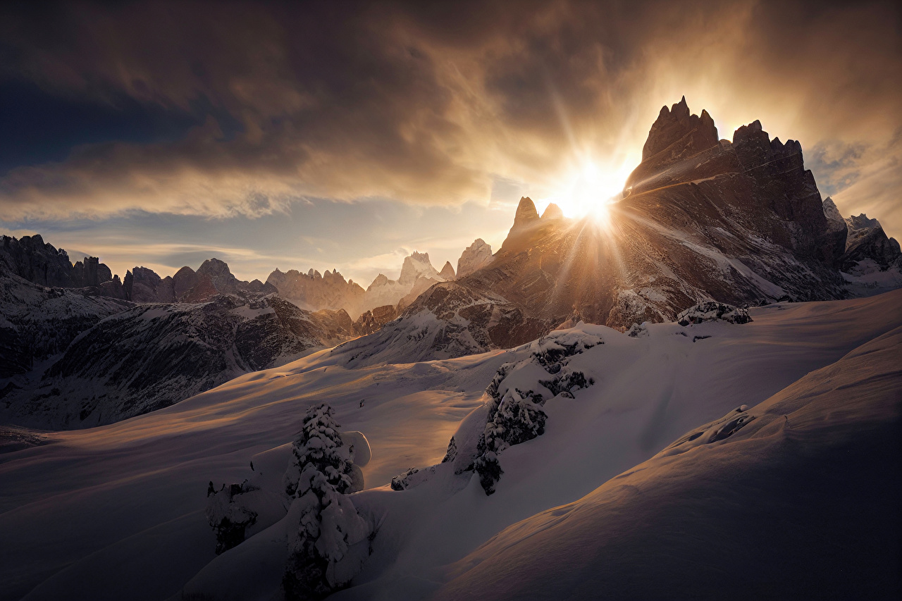 Desktop Wallpaper Sun Crag Nature