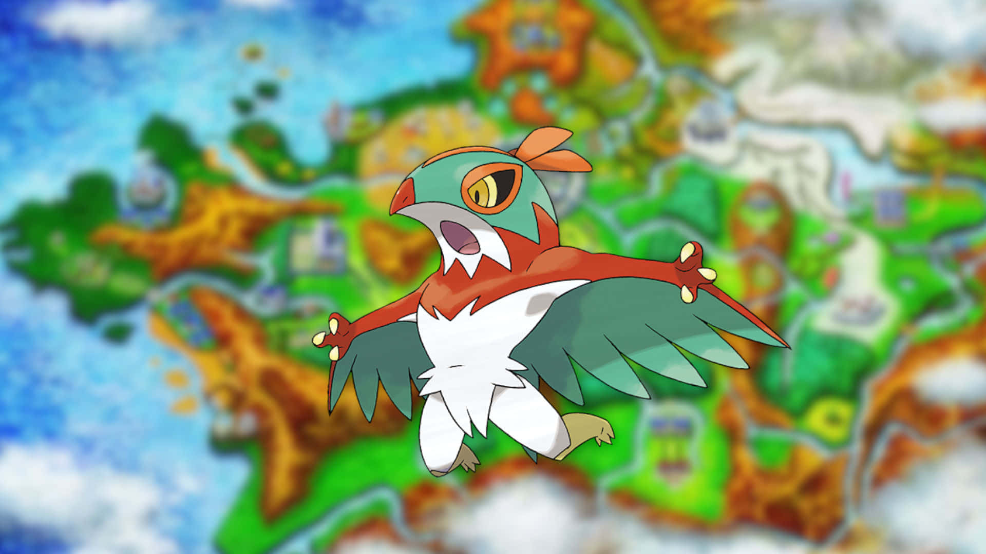Download Hawlucha Kalos Map Wallpaper