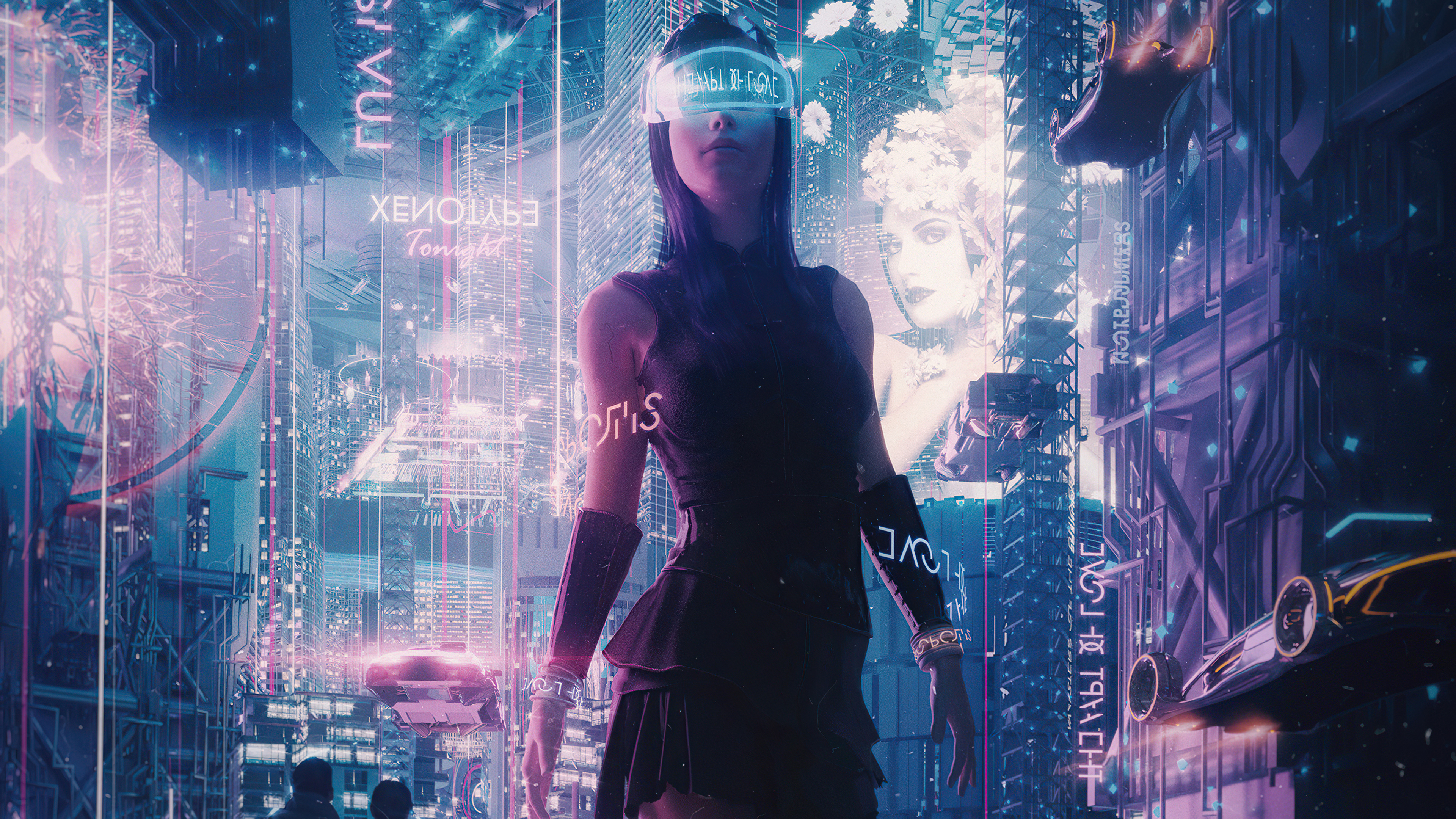 The Cyber City Girl 4k Wallpaper, HD