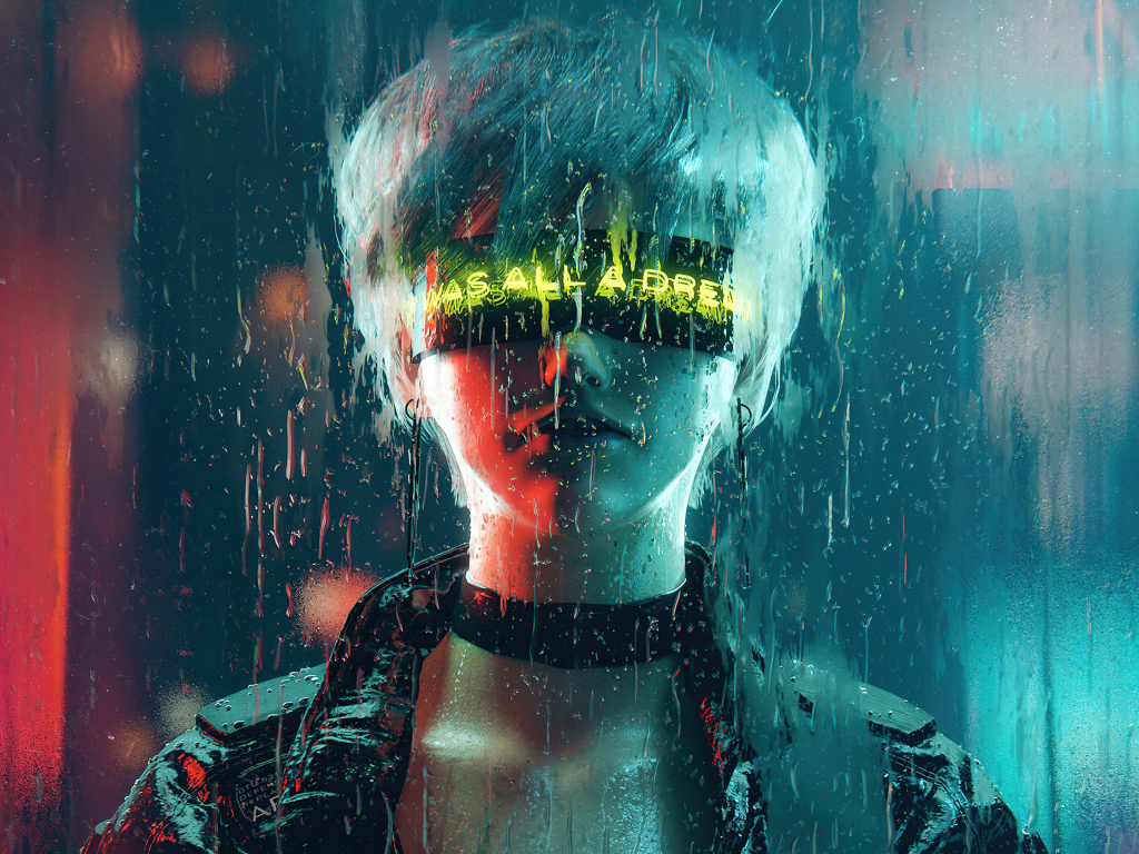 dream dealer, cybergirl, cyberpunk, art