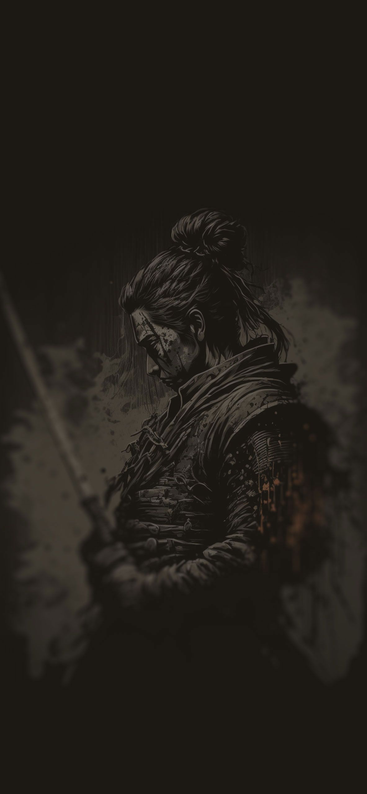 Samurai Black Art Wallpaper