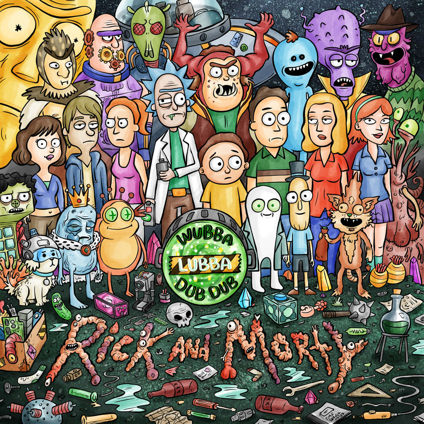 And Morty Fan Art Characters Wallpaper
