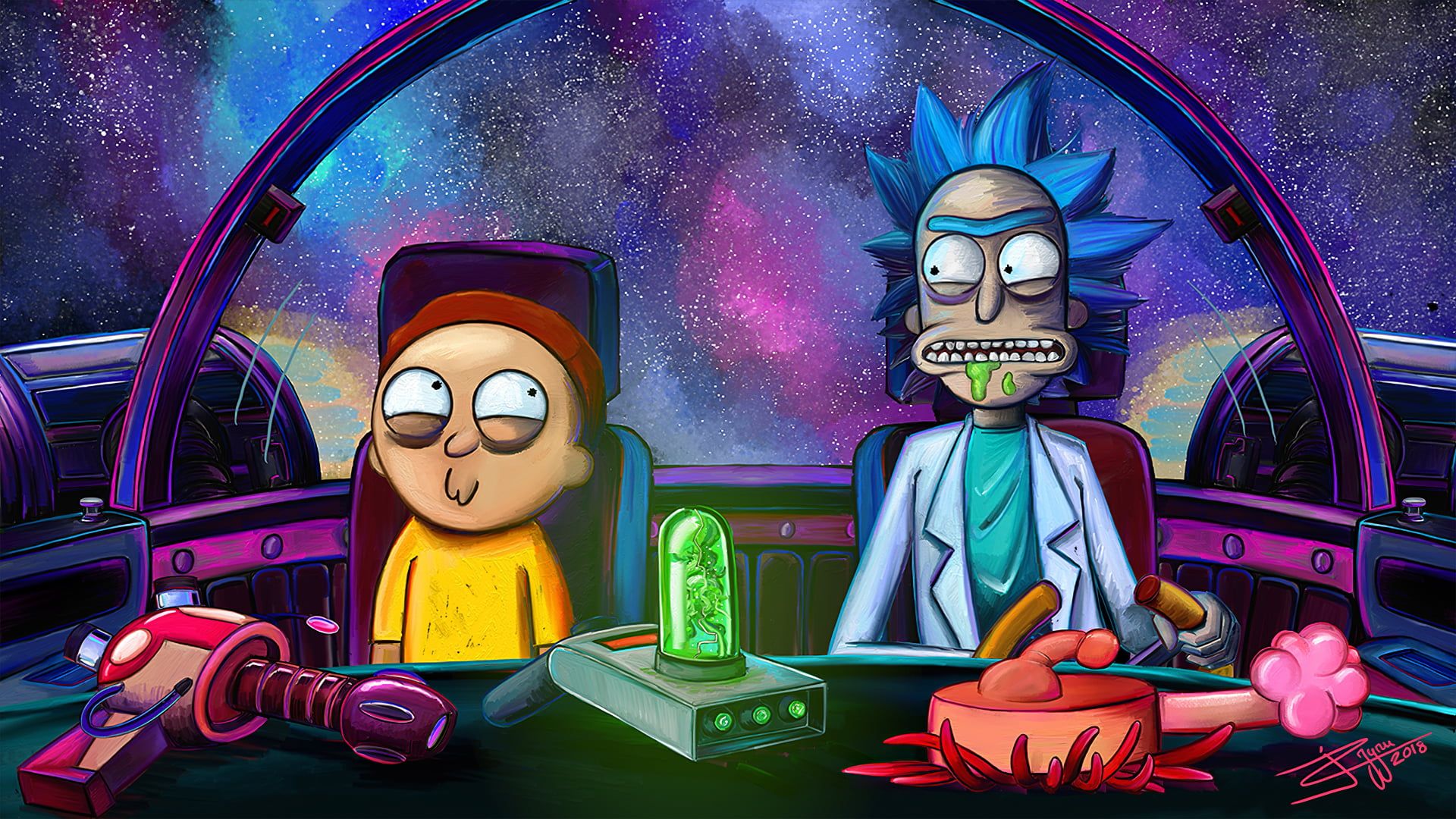 Rick and morty, Cartoon wallpaper