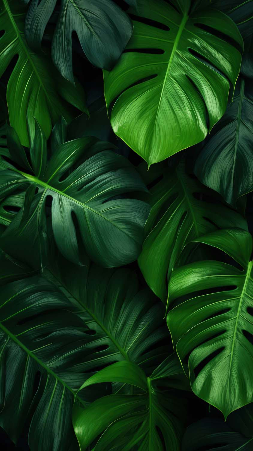 Green Foliage Leaves iPhone Wallpaper