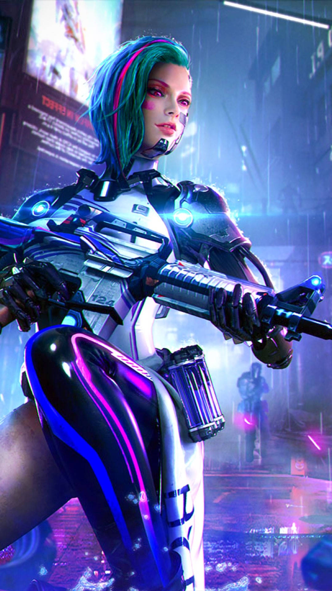 Gun Cyberpunk iPhone X Wallpaper