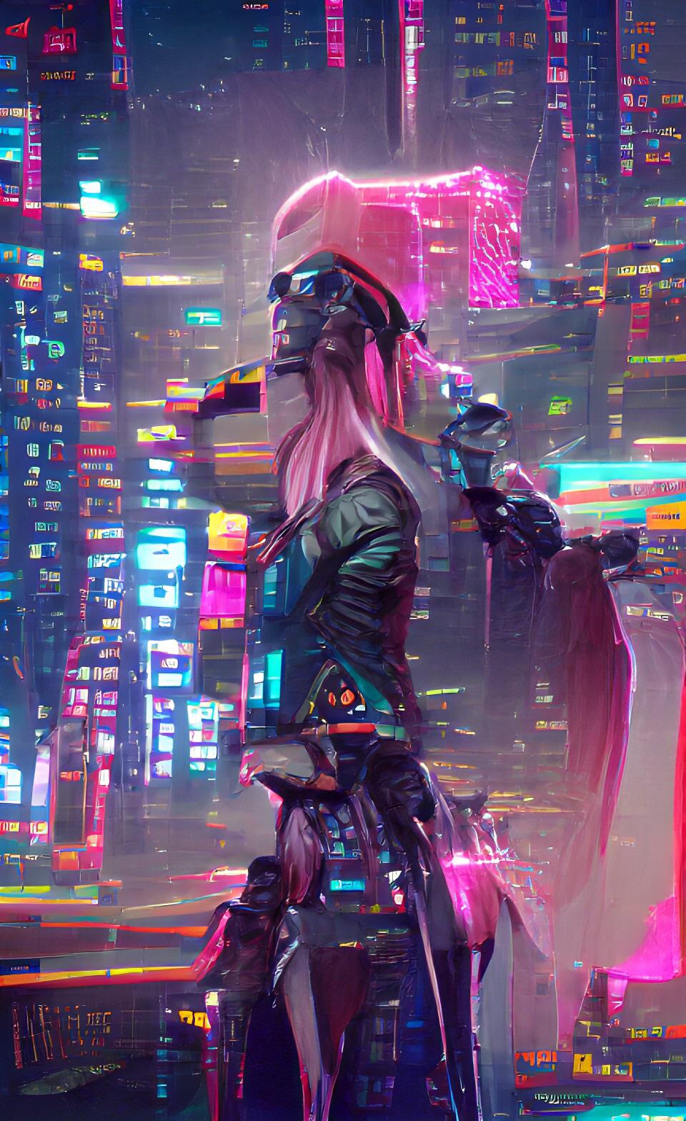Some Dreamy Cyberpunk Phone Wallpaper