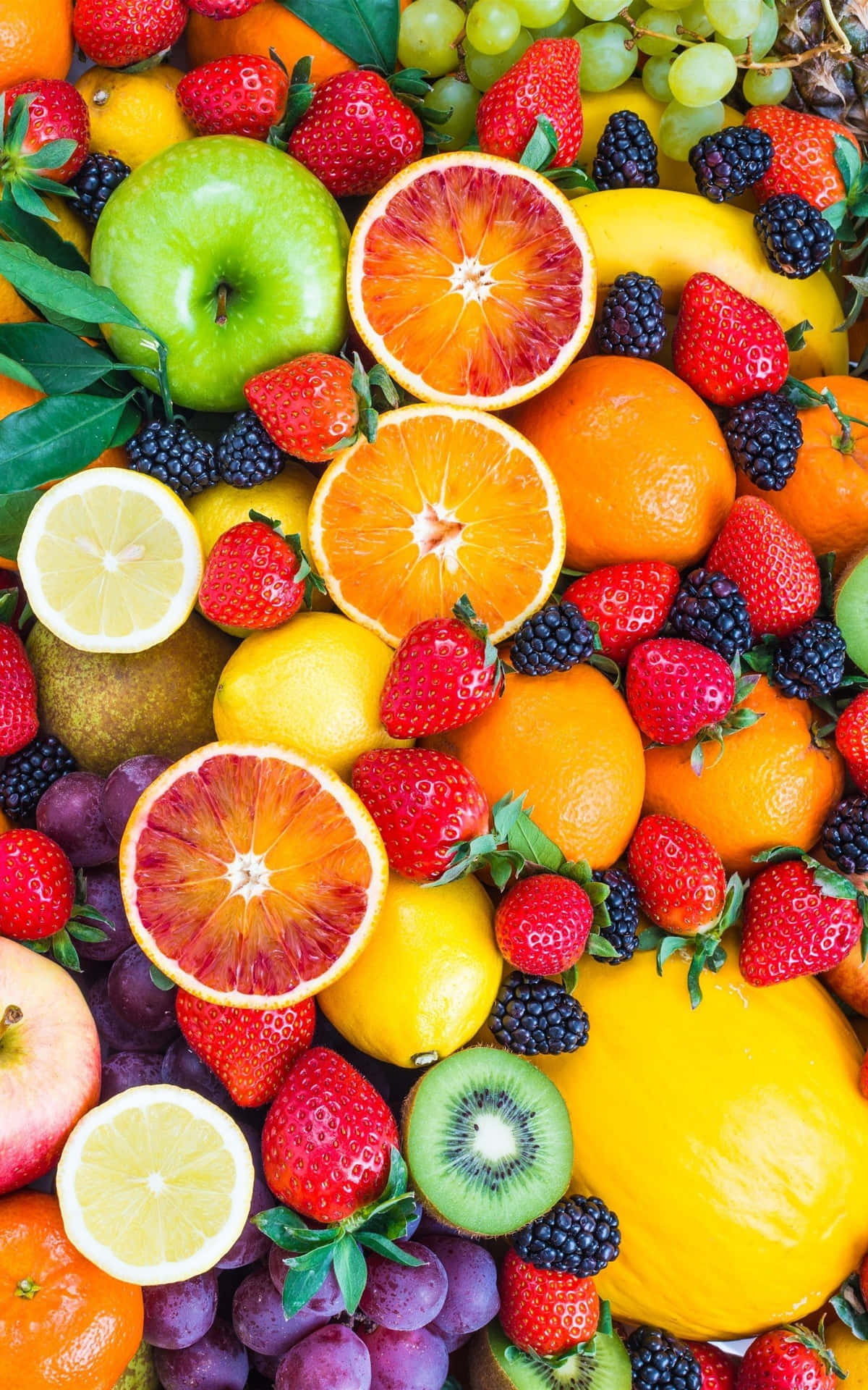 Berry And Citrus Fruits Background