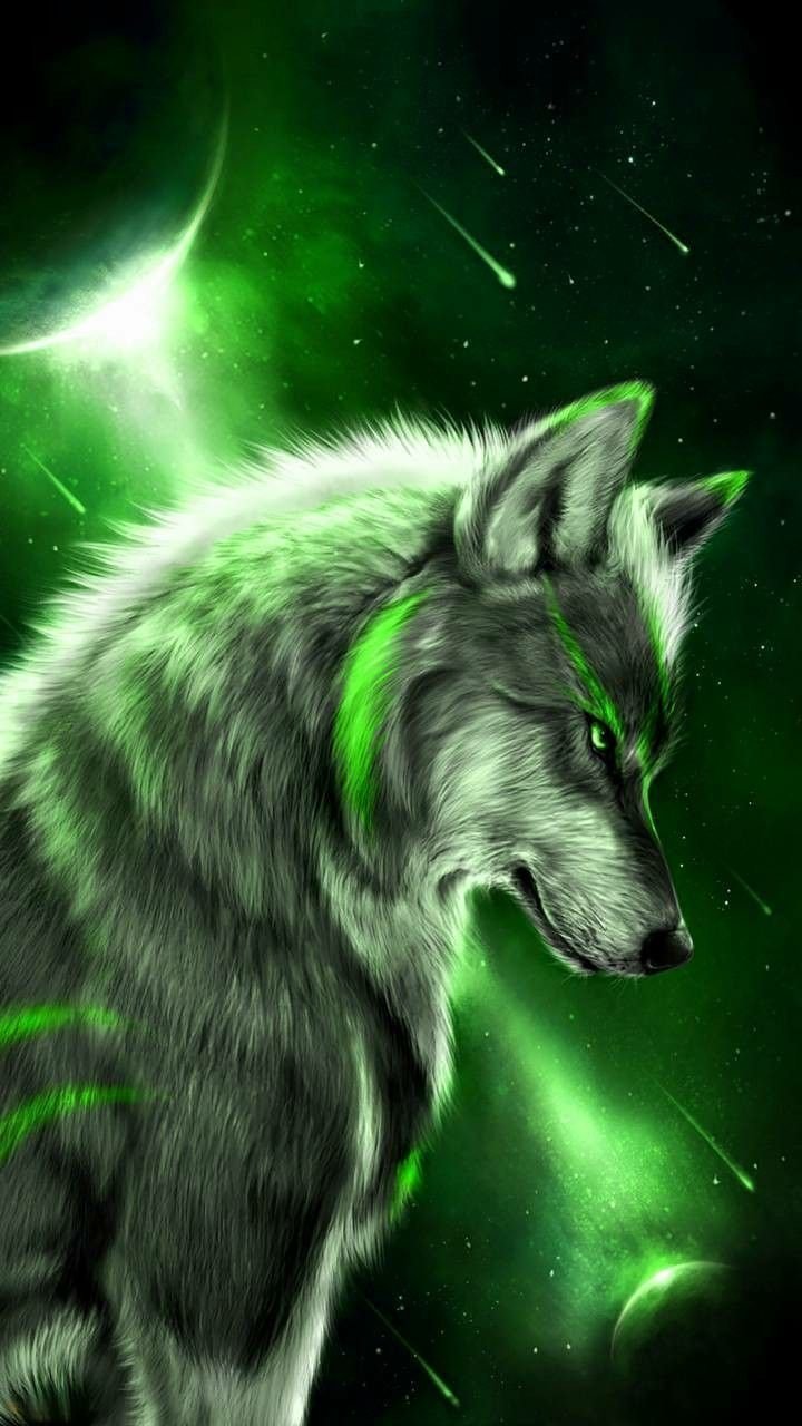 Glowing wolf Wallpaper Download